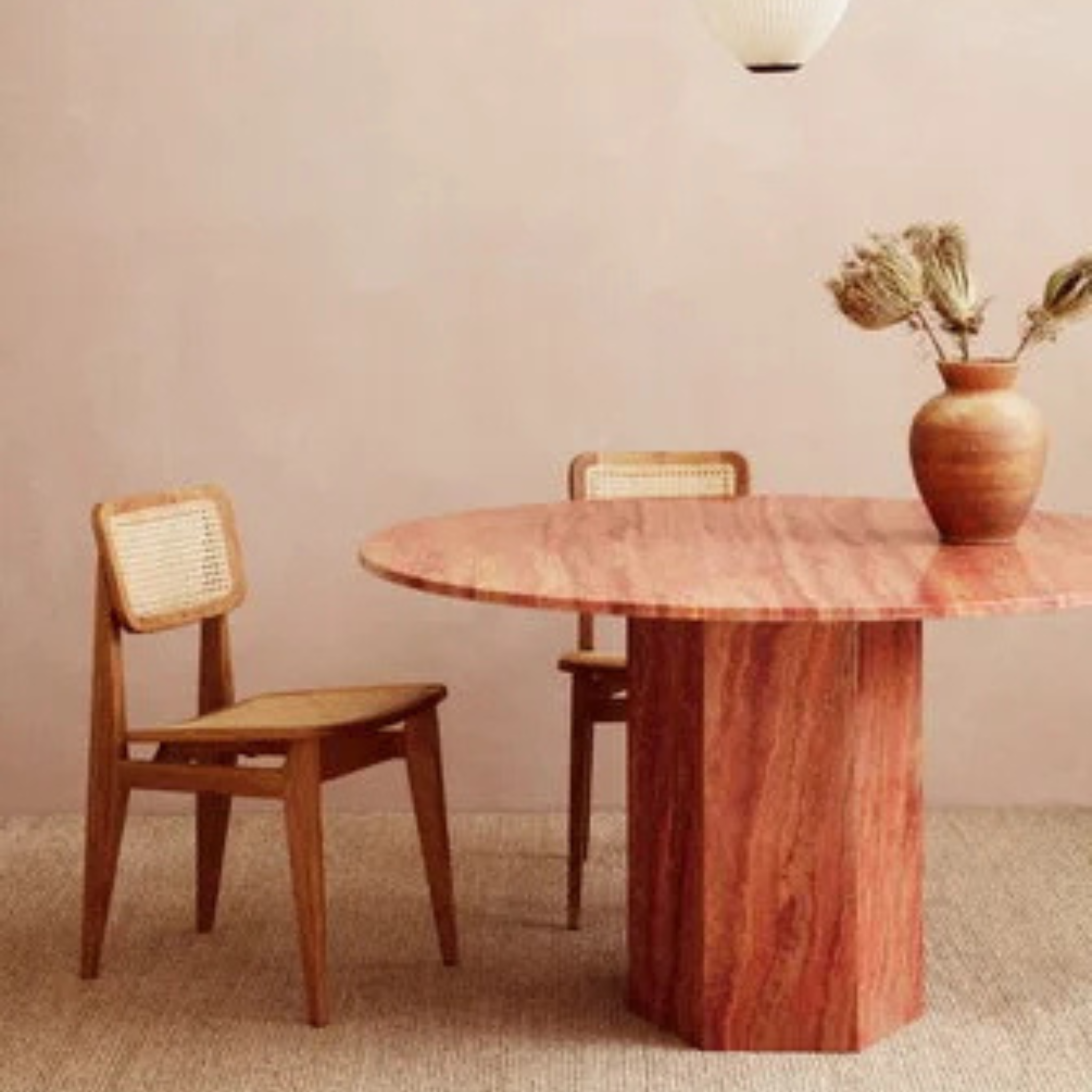 Epic Dining Table - Round 130 / Red Travertine