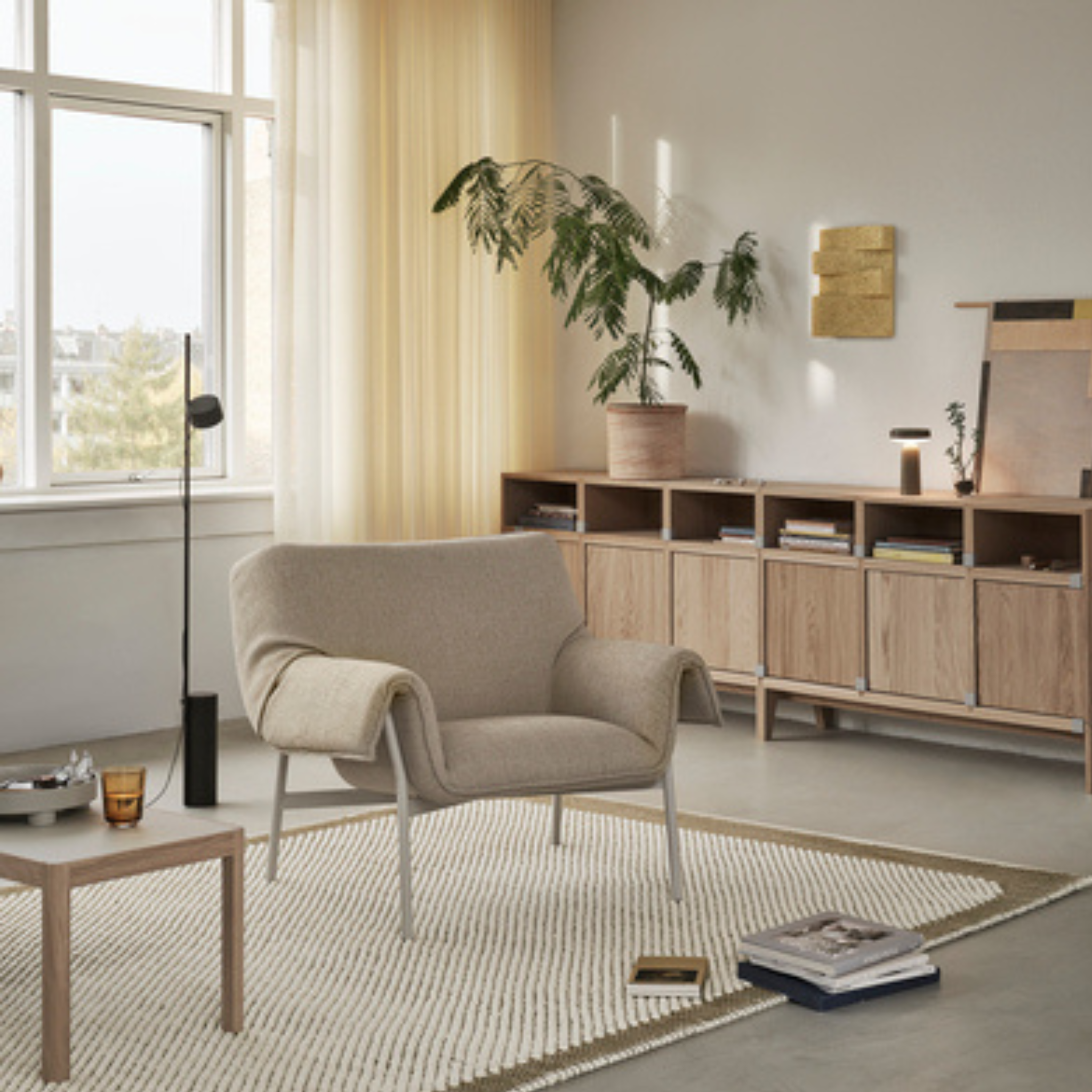 Post Floor Lamp/ Brown Green