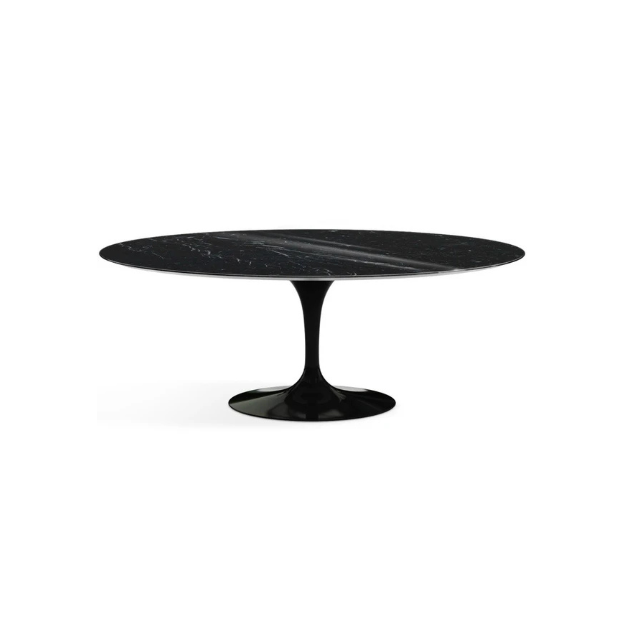 Saarinen Oval Dining Table 244 / Black / Sahara Noir marble Coated