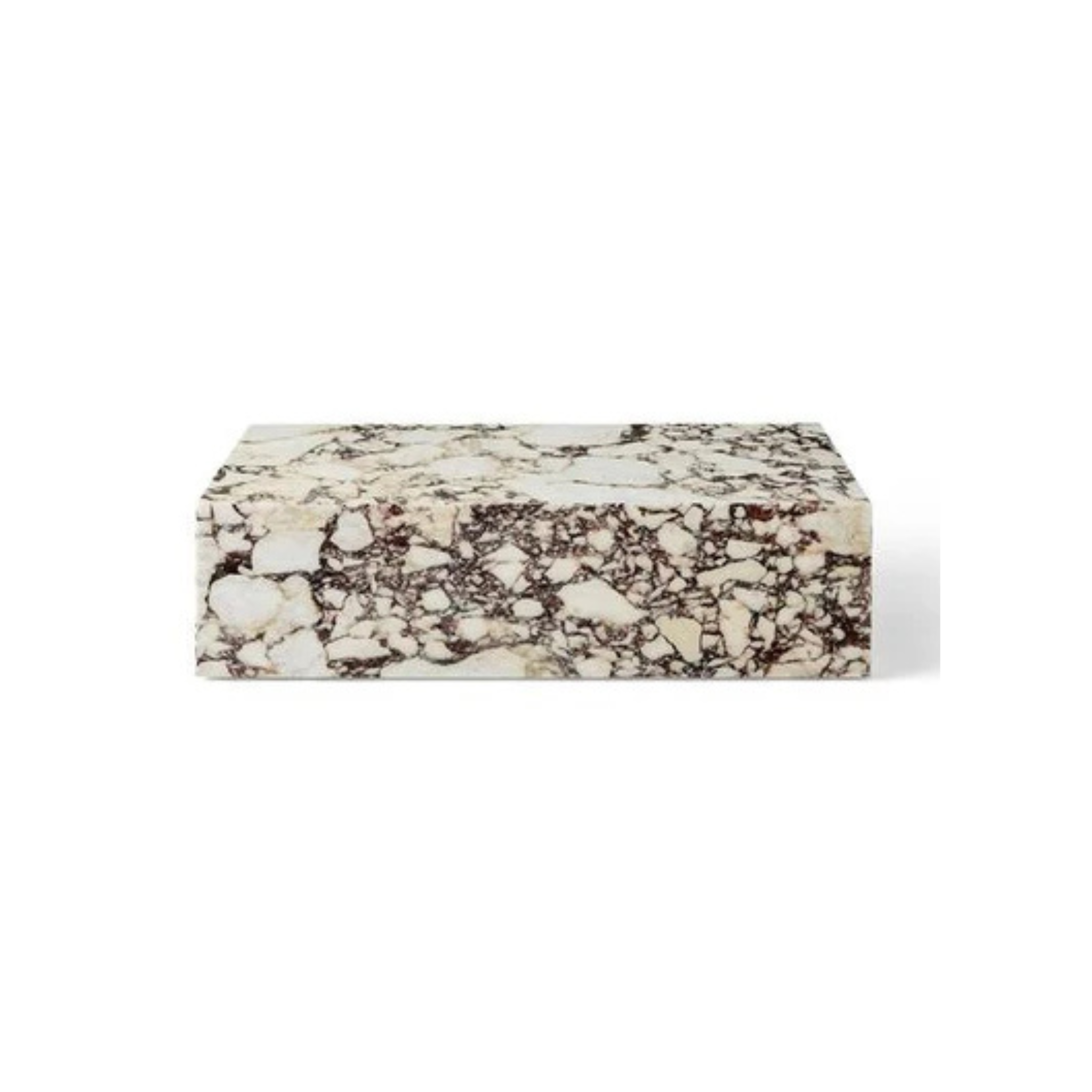 Plinth Coffee Table - Low / Calacatta Viola Marble / Rose