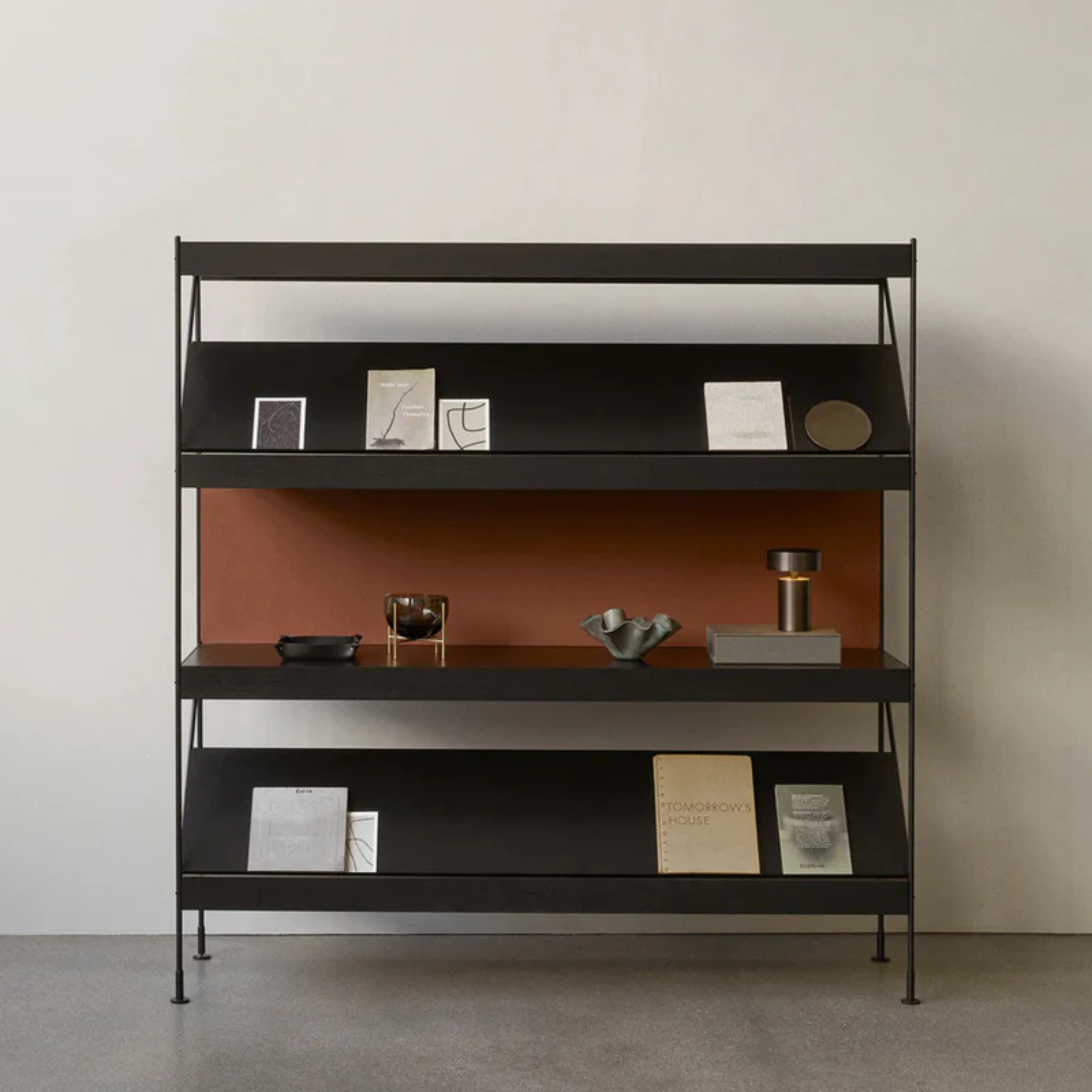 Zet Storage System H70 / Black steel / Dark stained oak