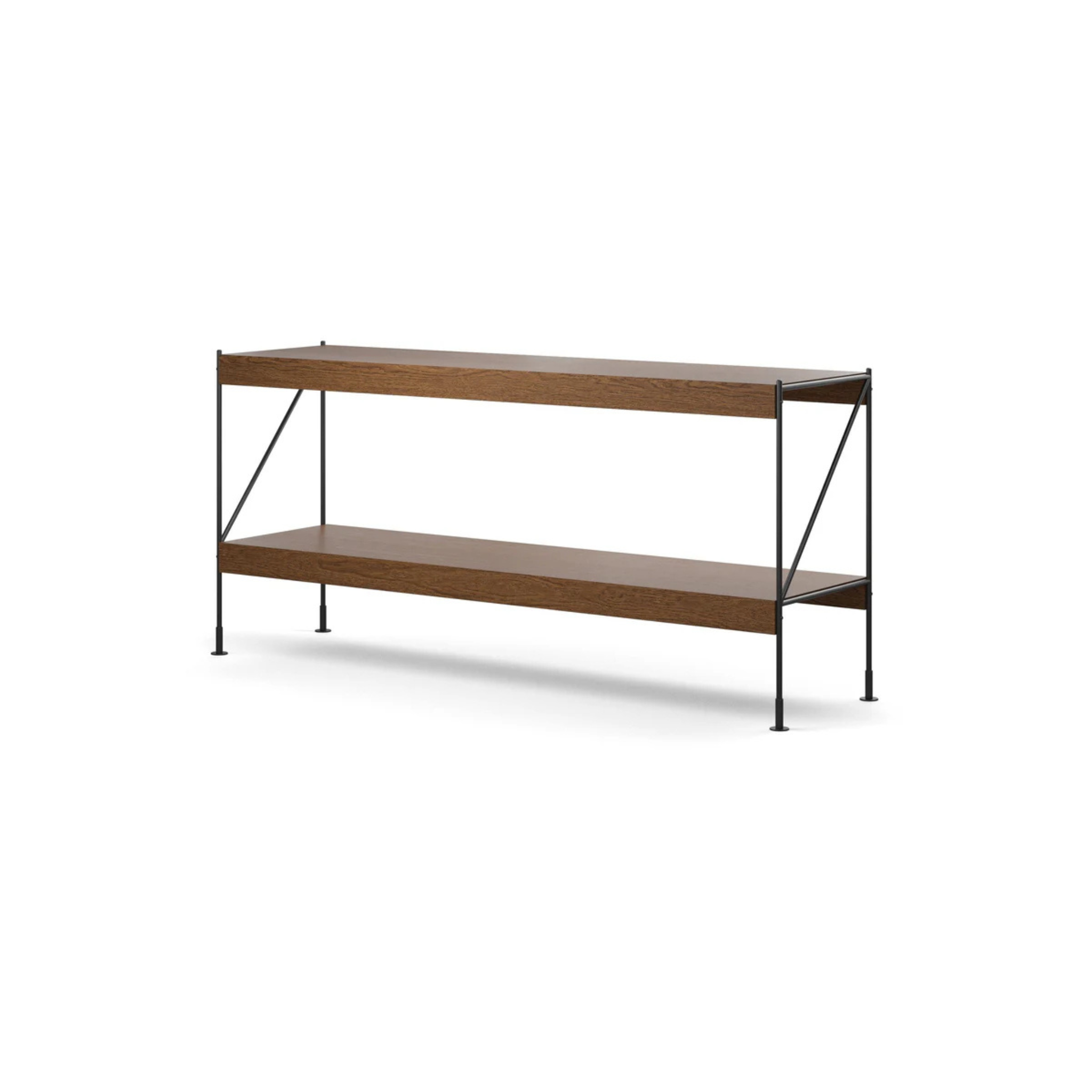 Zet Storage System H70 / Black steel / Dark stained oak