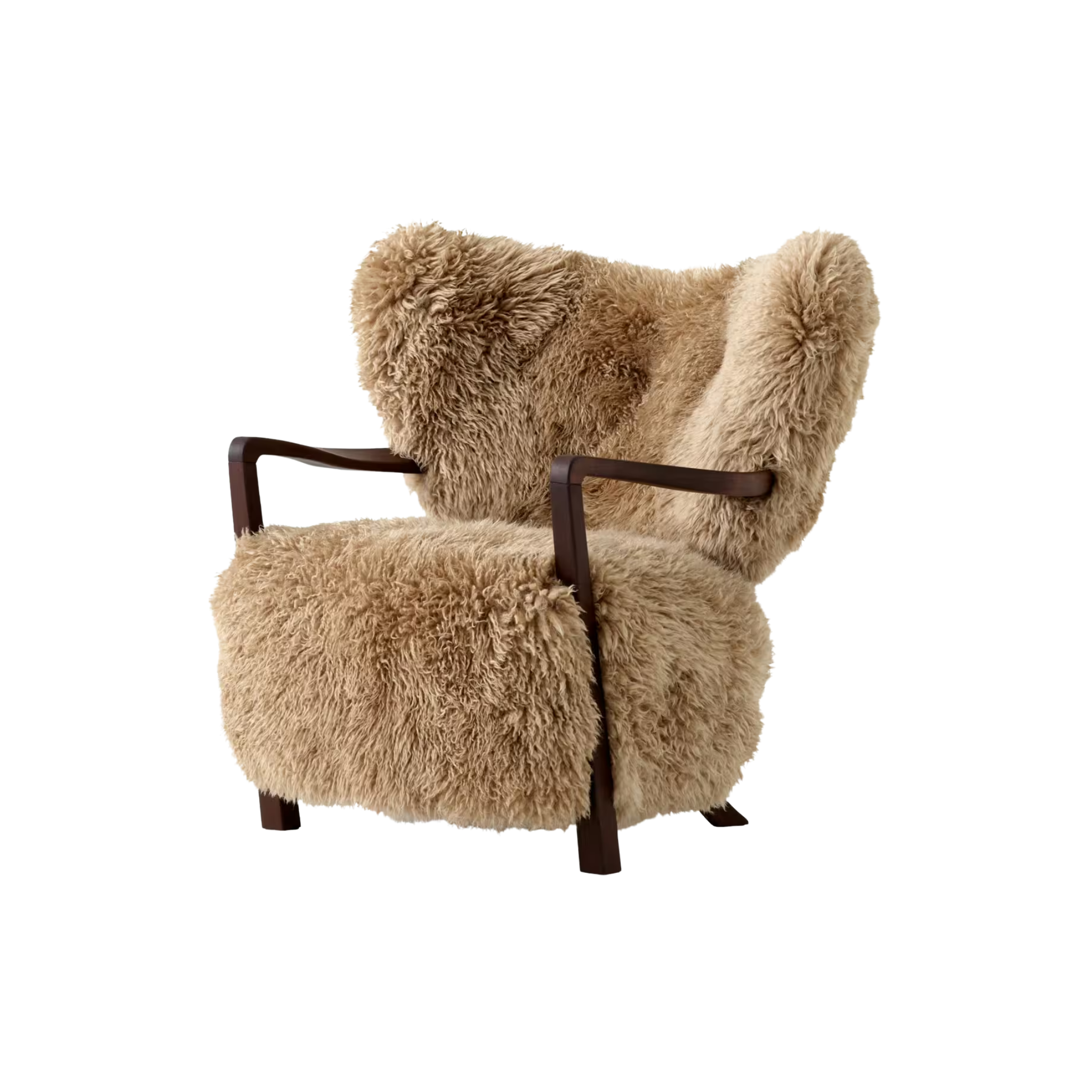 ATD2 - Wulff Lounge chair - Walnut oiled - Longhaired sheepskin Honey