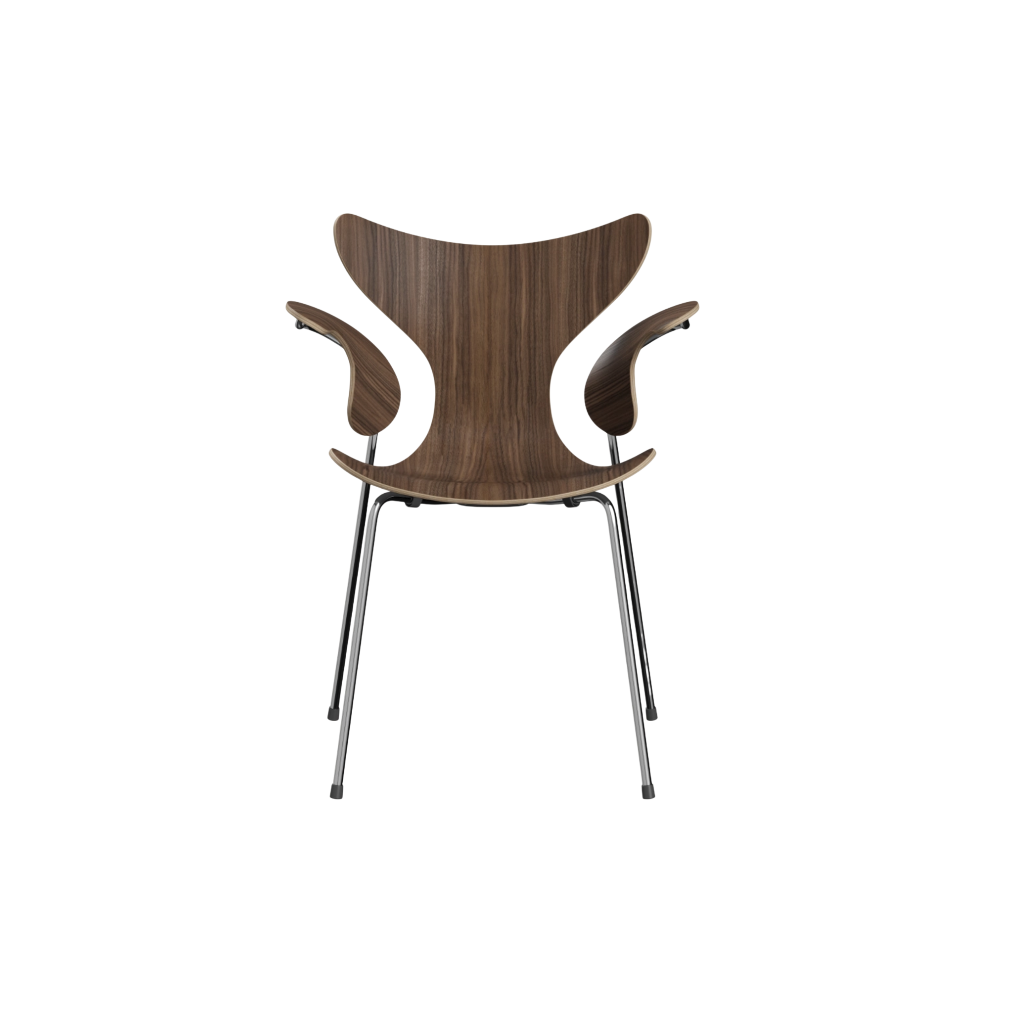 3208 - Lily Armchair / Chrome /Walnut