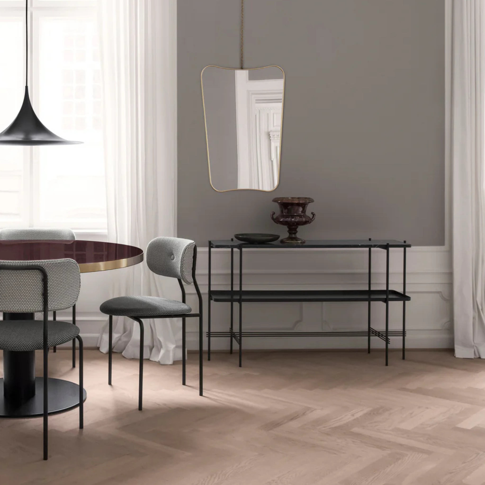 TS Console - 120 2 Racks / Black / Neutral White Travertine