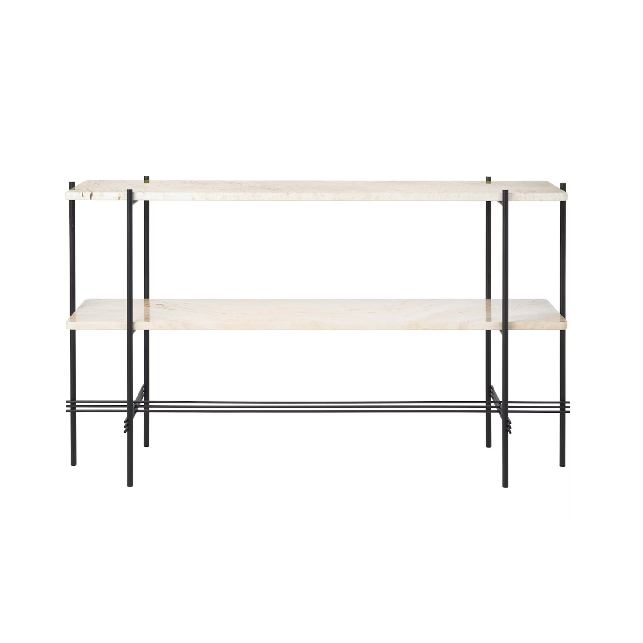 TS Console - 120 2 Racks / Black / Neutral White Travertine