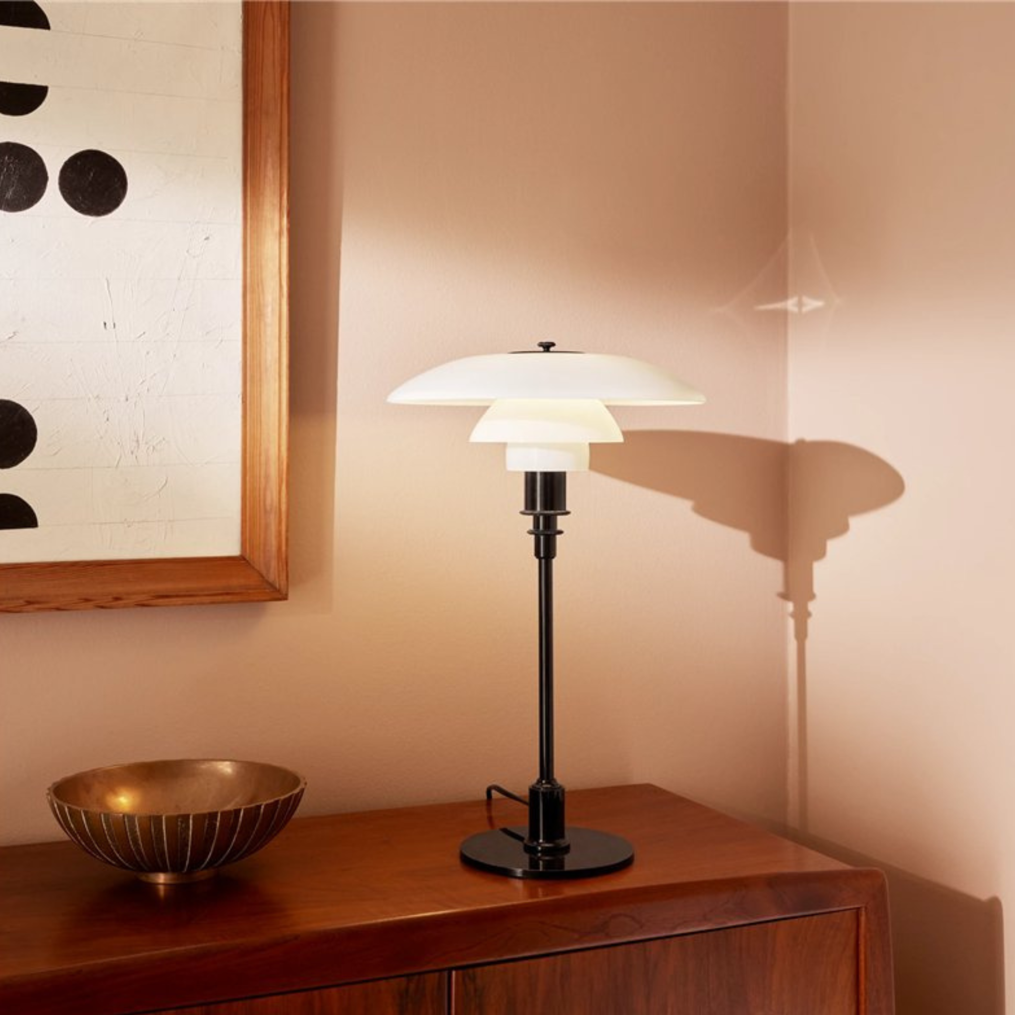 PH 3½-2½ Table / Silk matt bown brass / White