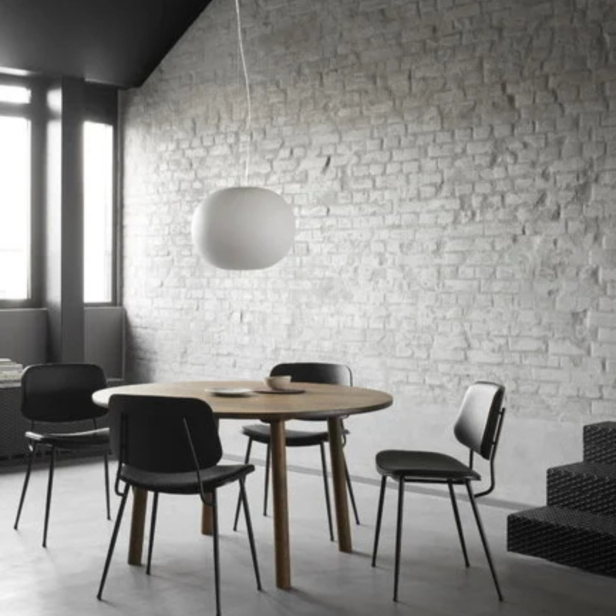 Soeborg Chair Steel Seat and back upholstered - Model 3062 / Oak black lacquered / Fabric Romo Ruskin 33