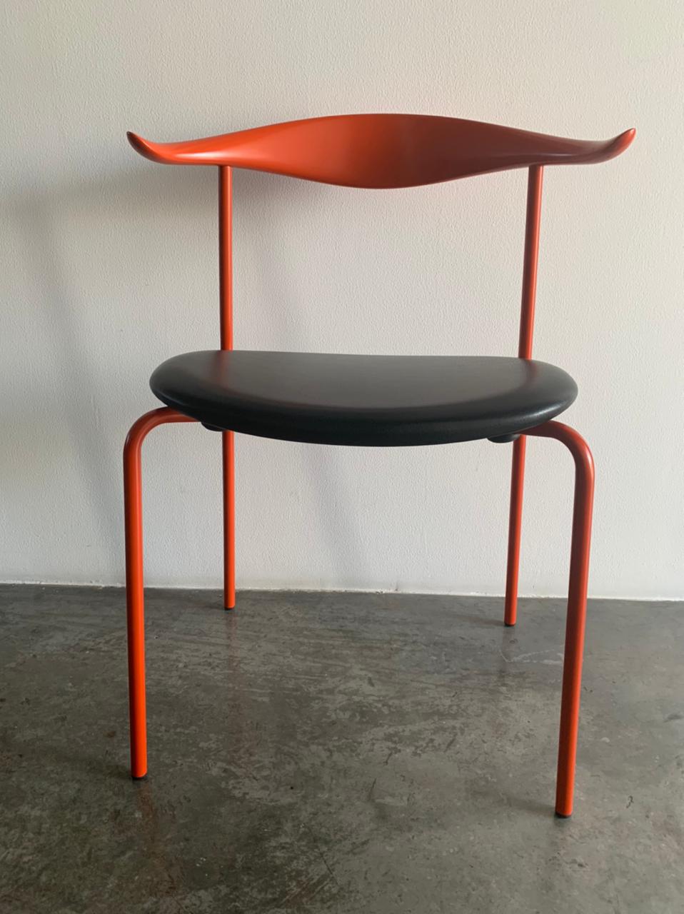 CH88 / Beech lacquered orange / Leather Thor 301 (ON LAYBY)