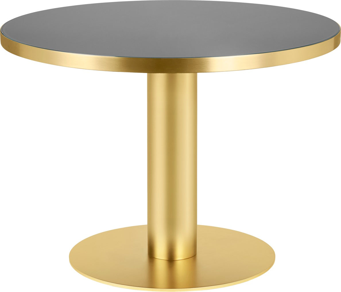 1.0 Dining Table - Round 80 - Brass - Safari beige glass (Discontinued)