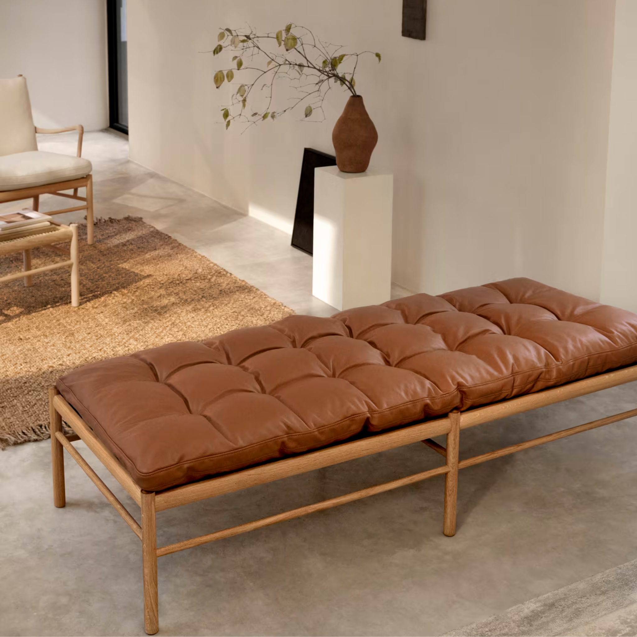 OW150 - Daybed / Oak oil / Leather Sif 95