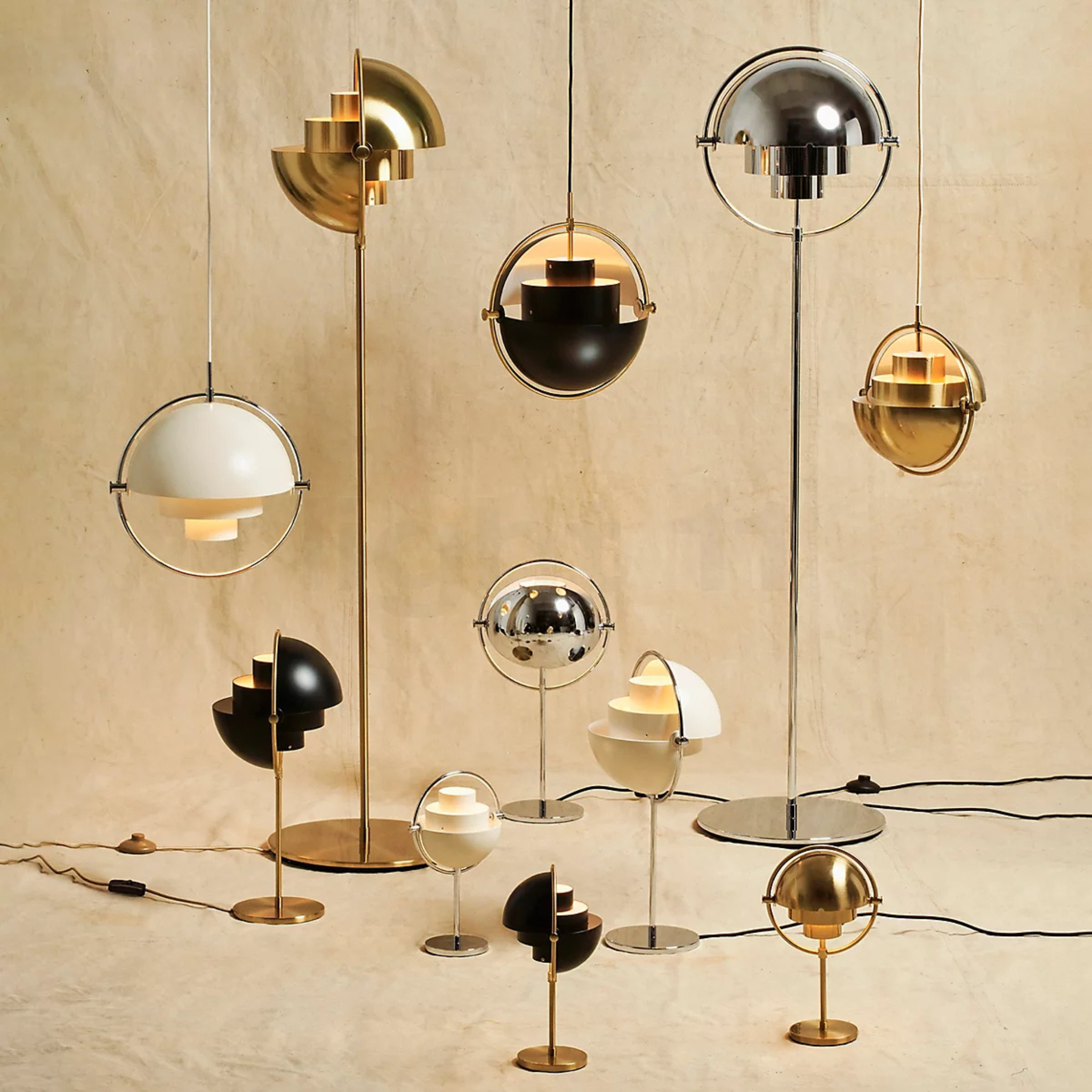 Multi-Lite Floor Lamp / Brass / Shiny Brass