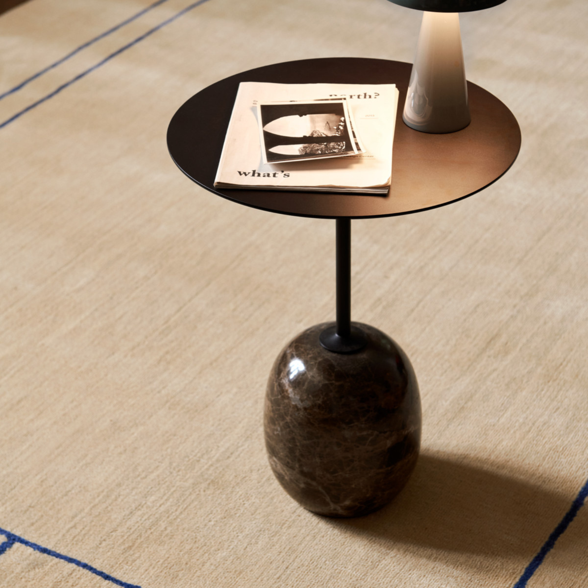 LN8 - Lato Table / Warm Black / Emparador marble