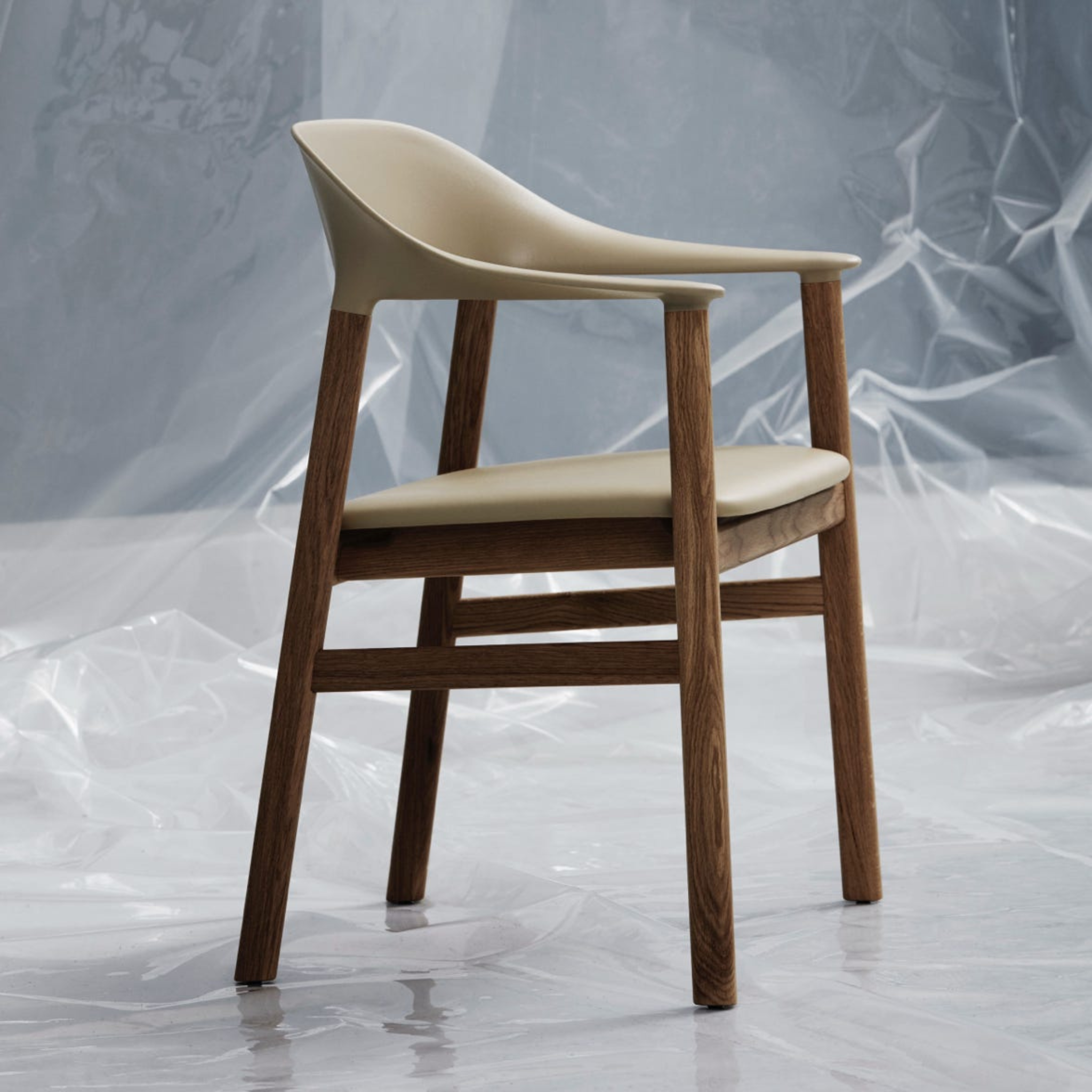 Herit Armchair / Smoked oak / Sand / Fabric Synergy LDS32
