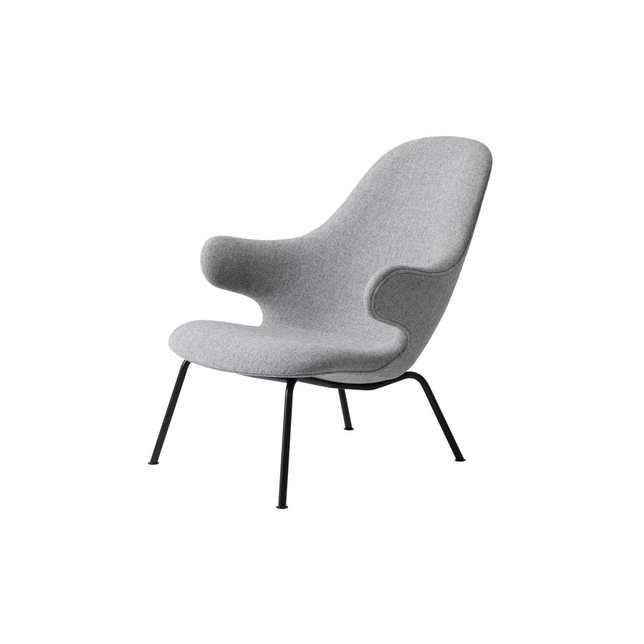 JH14 - Catch Lounge chair / Black round base / Fabric Hallingdal 110