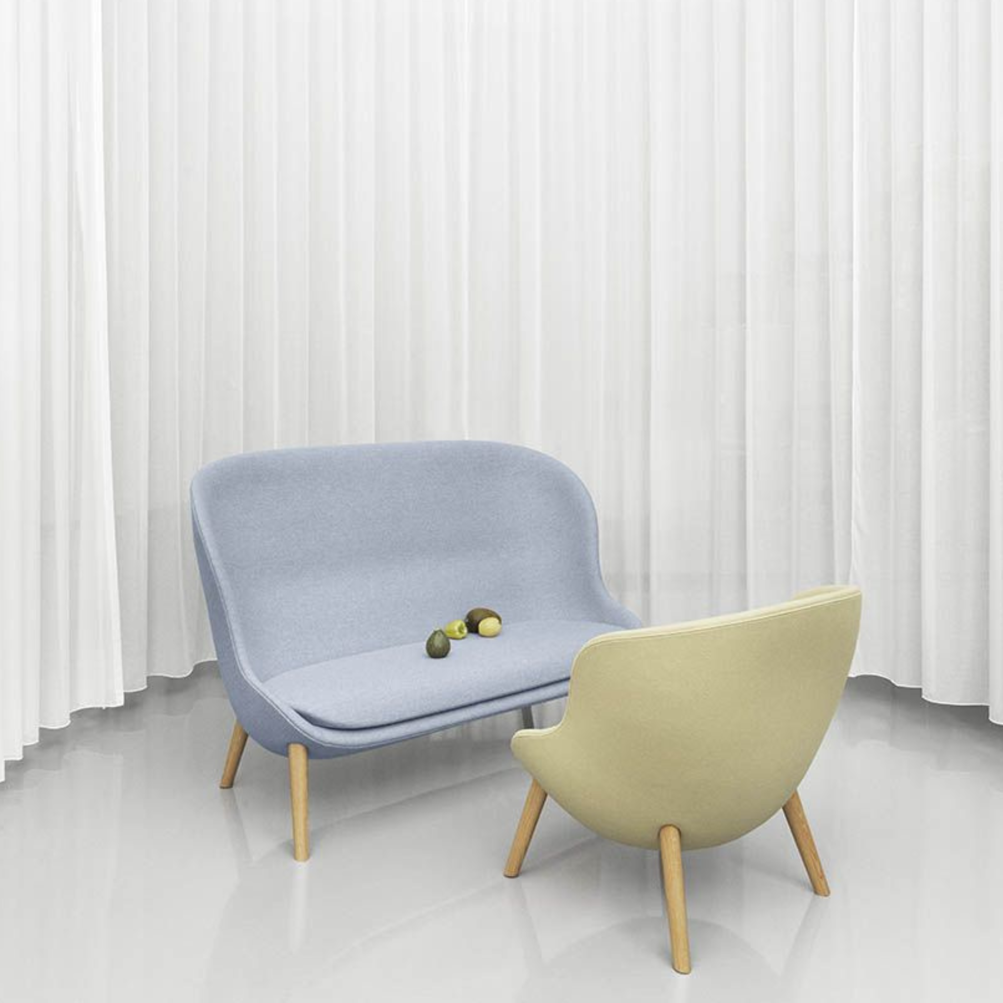 Hyg Lounge Chair Low back / Oak / Fabric Kvadrat Remix 3 933