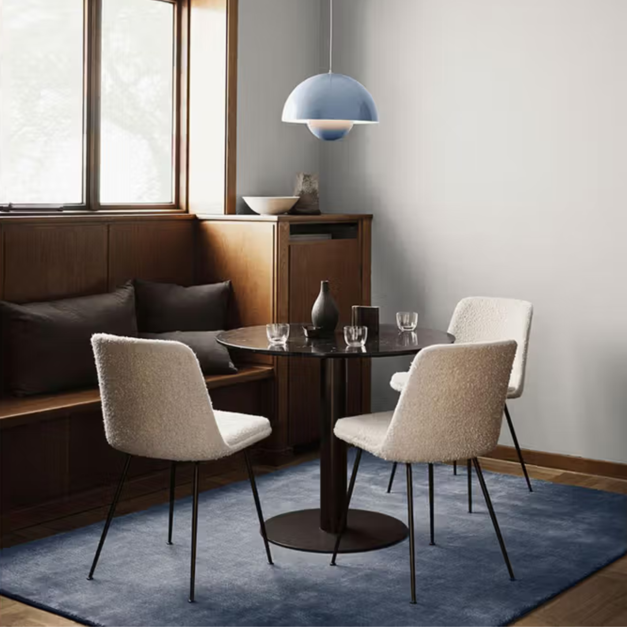 HW9 - Rely Chair Fully upholstered / Bronzed brass / Dedar Karakorum 003