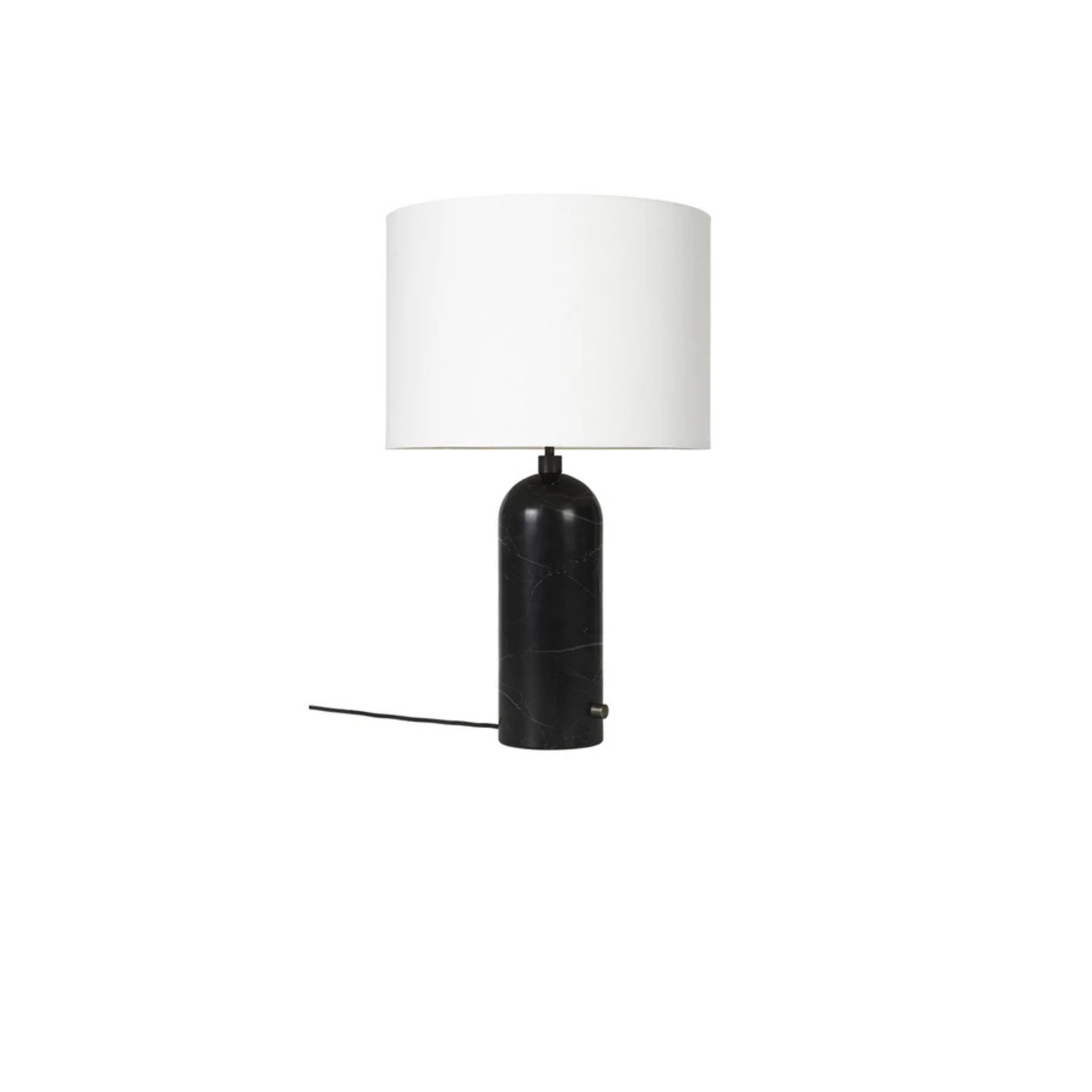 Gravity Table Lamp - Large / Black marble / White shade