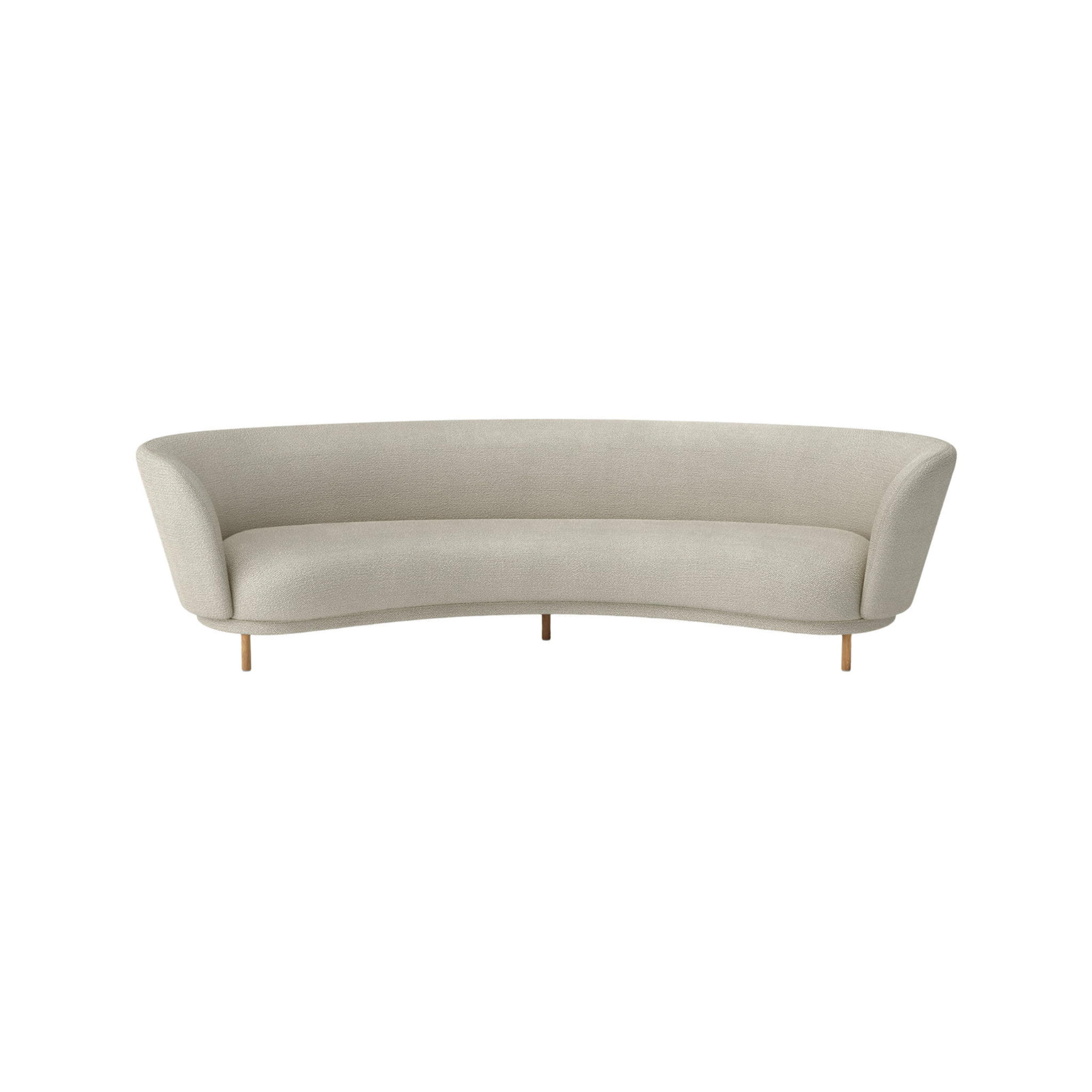 Dandy Sofa 4-seater / Walnut / Fabric Loop 009 Oyster
