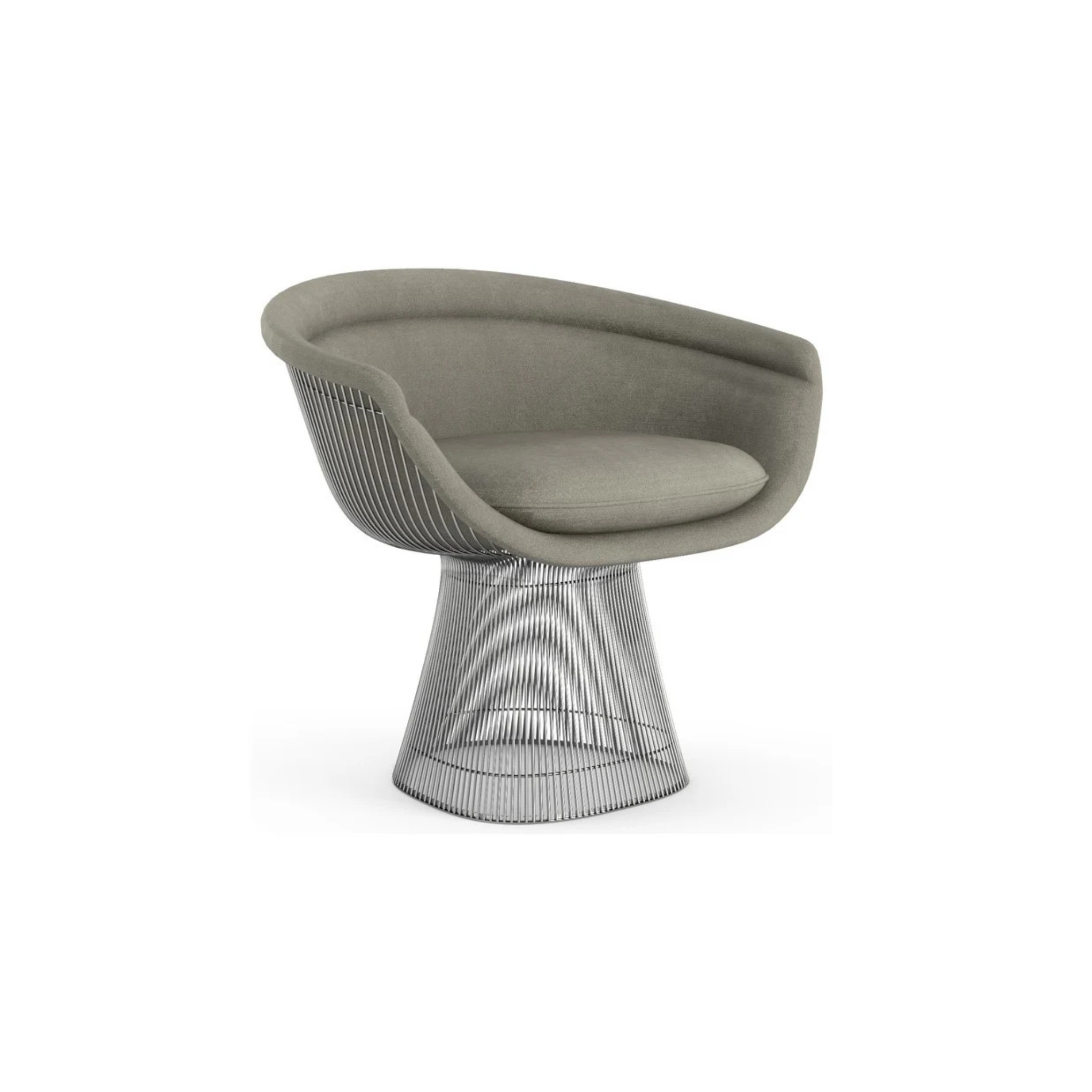 Platner Lounge Chair / Metallic Bronze / Fabric Curly Ivory