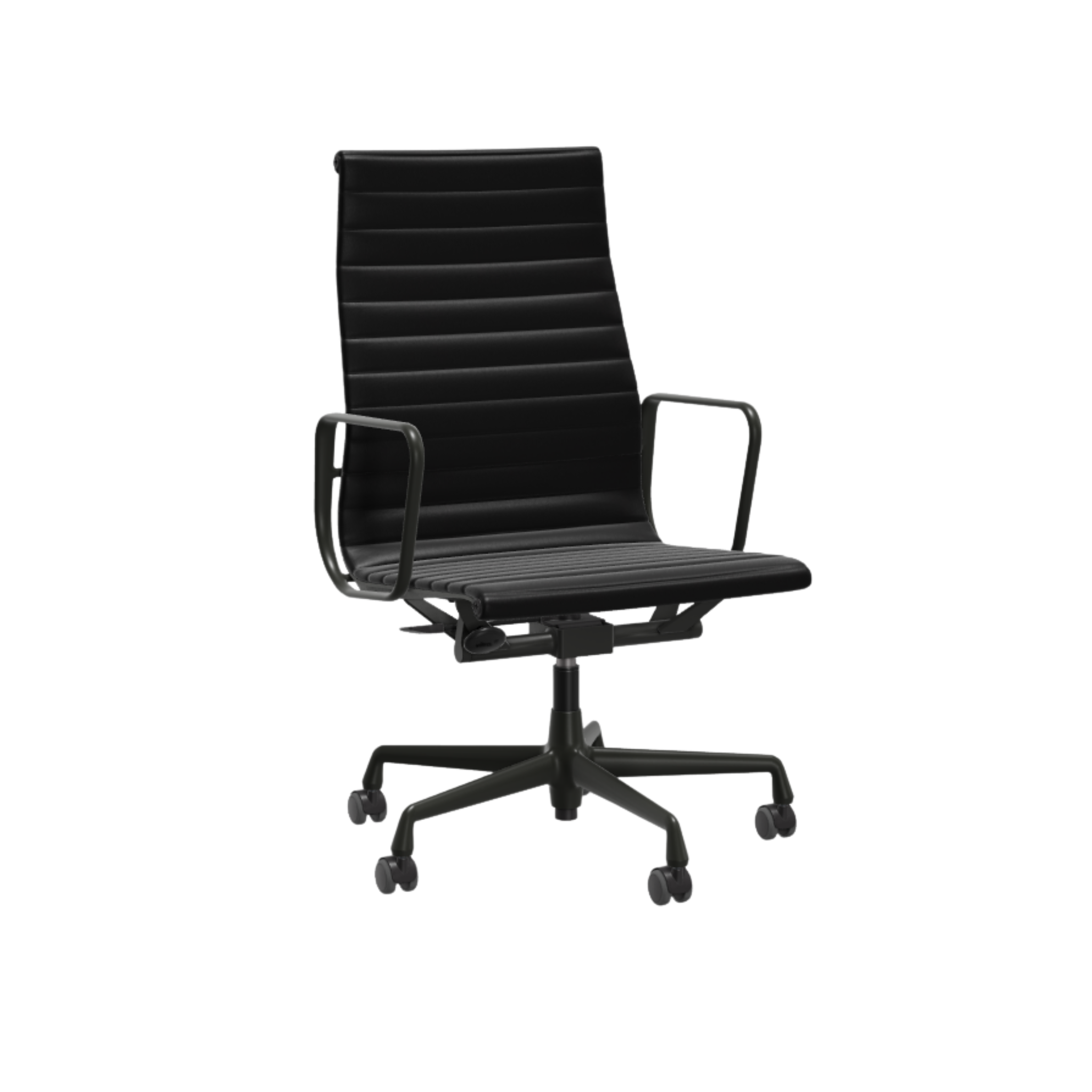 Aluminium Chair - EA 119 - Chrome - Leather Premium 67 Asphalt