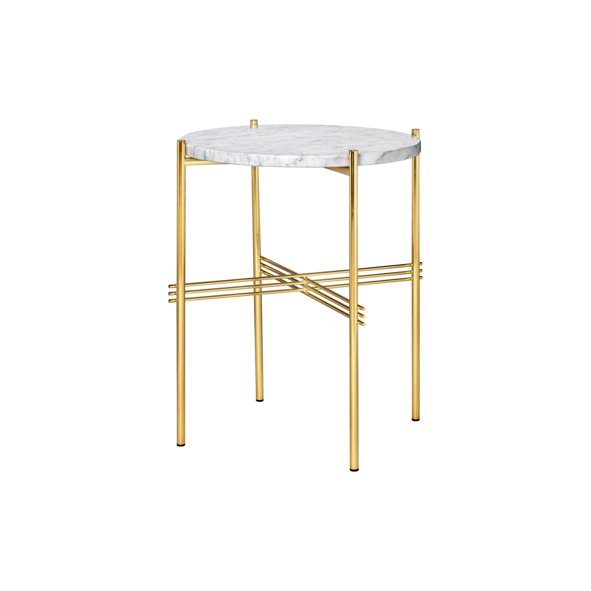 TS Side Table - 40 / Brass / Carrara marble