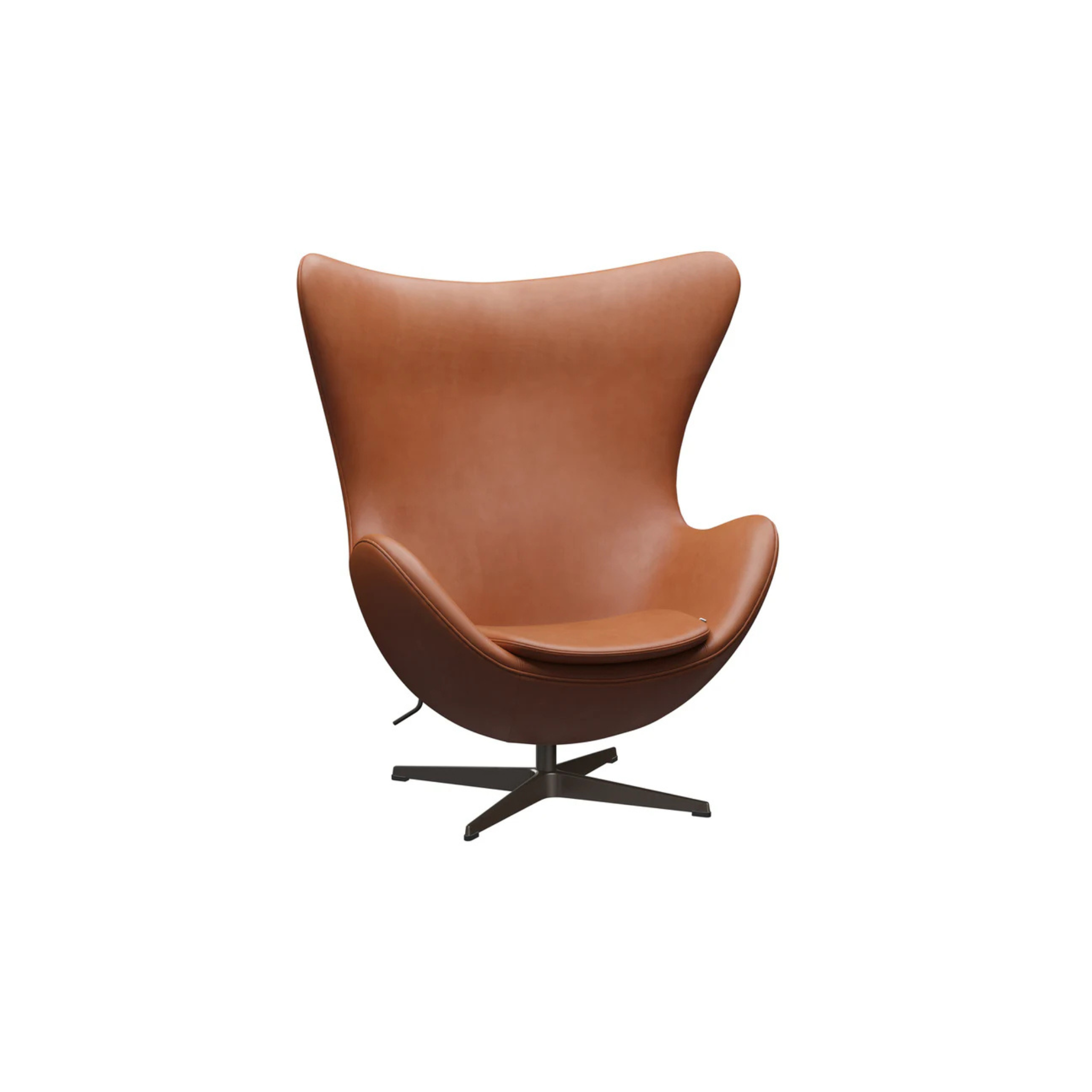 3316 - Egg Lounge Chair Anniversary - Black base - Leather Grace Chestnut
