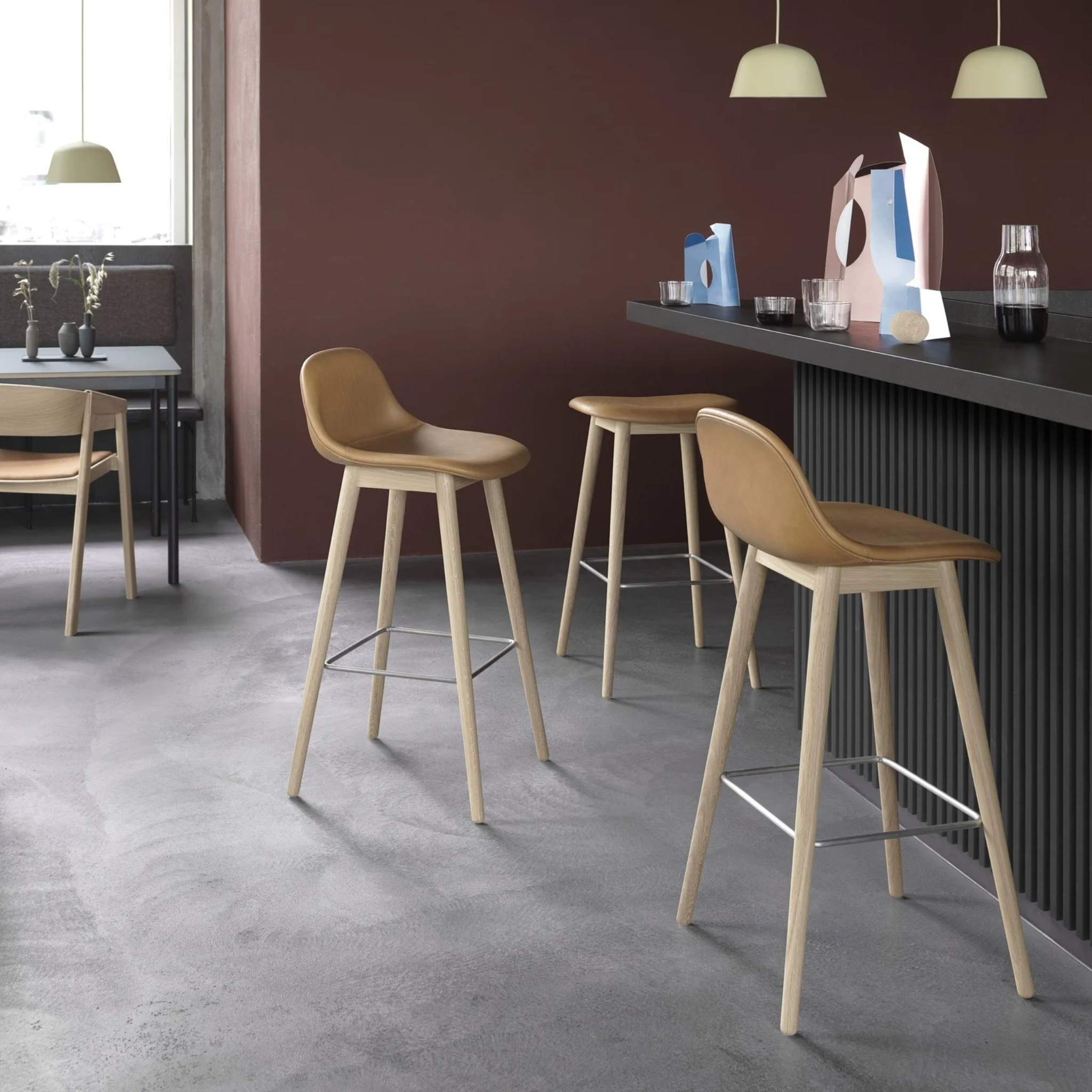 Fiber Bar stool w/ wood