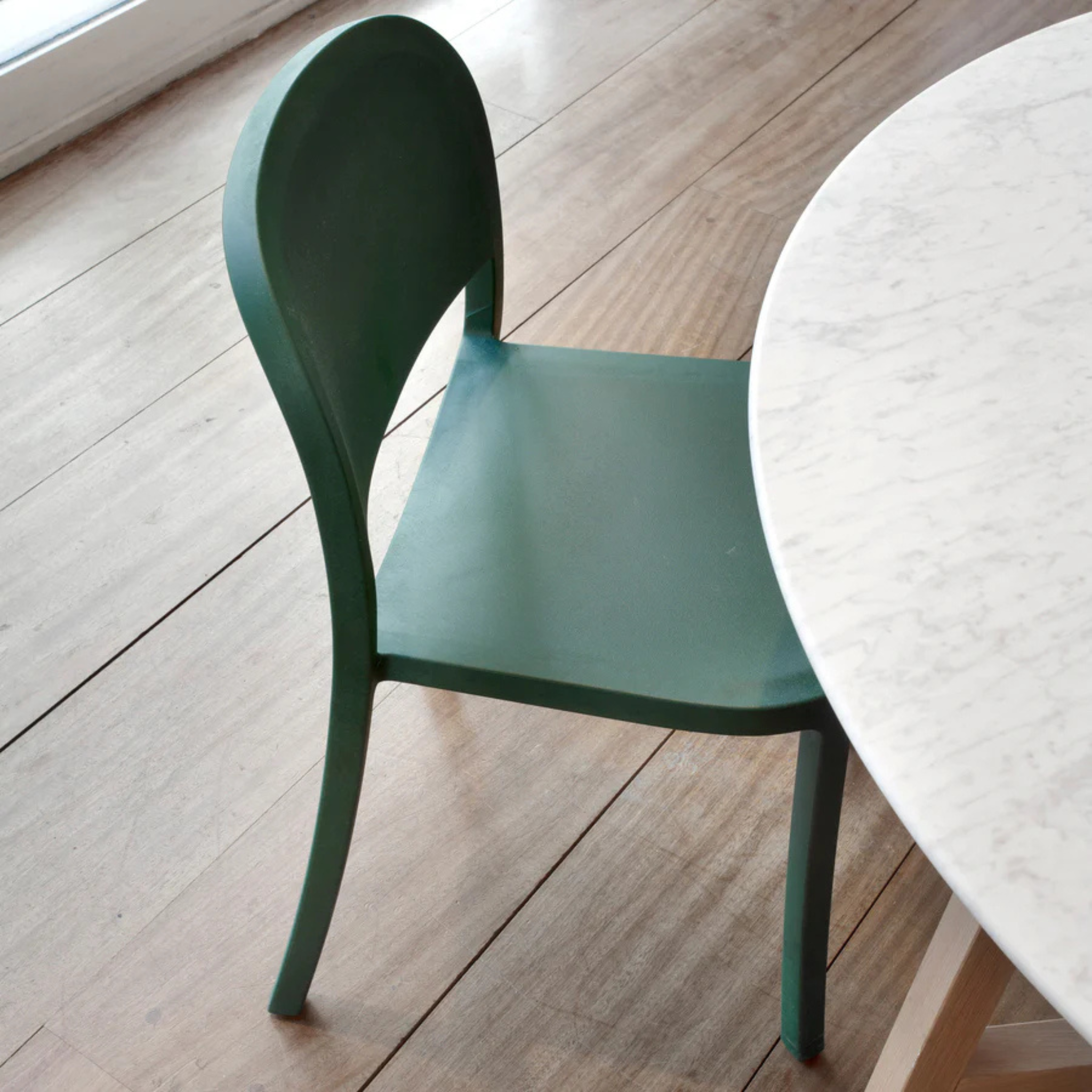 1 Inch Reclaimed Stacking Chair / Green