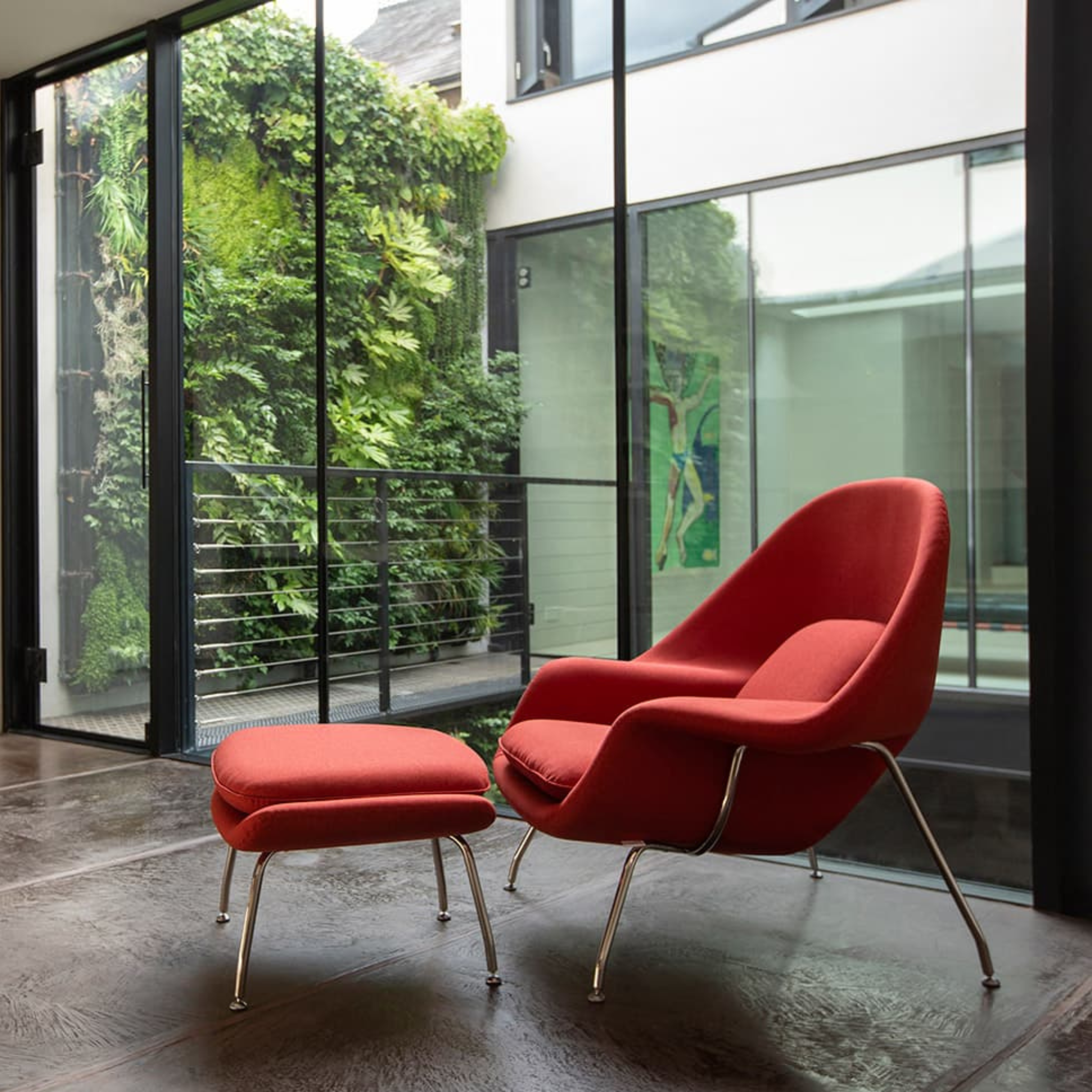 Womb Chair - Relax / Chrome / Fabric Circle ginger