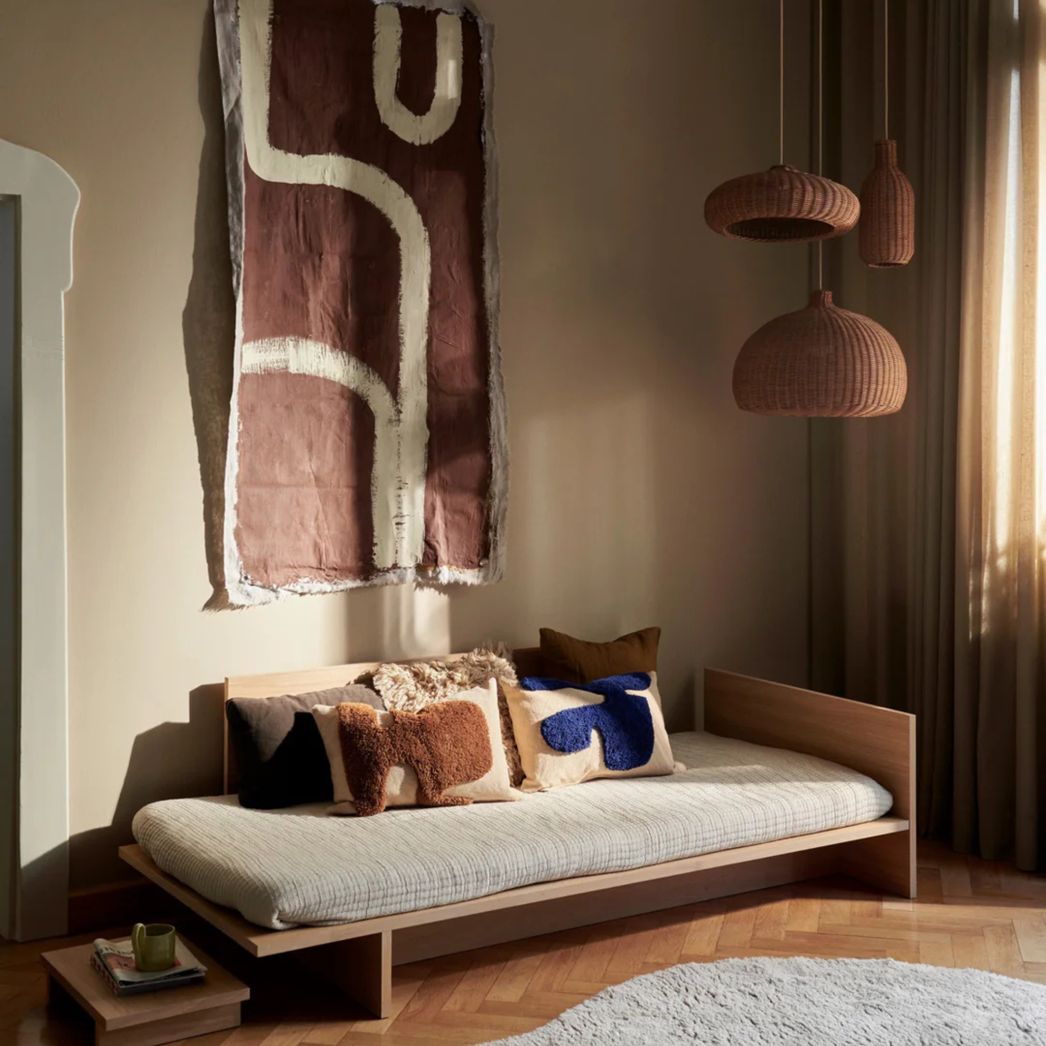 Braided Lampshade - Belly / Natural
