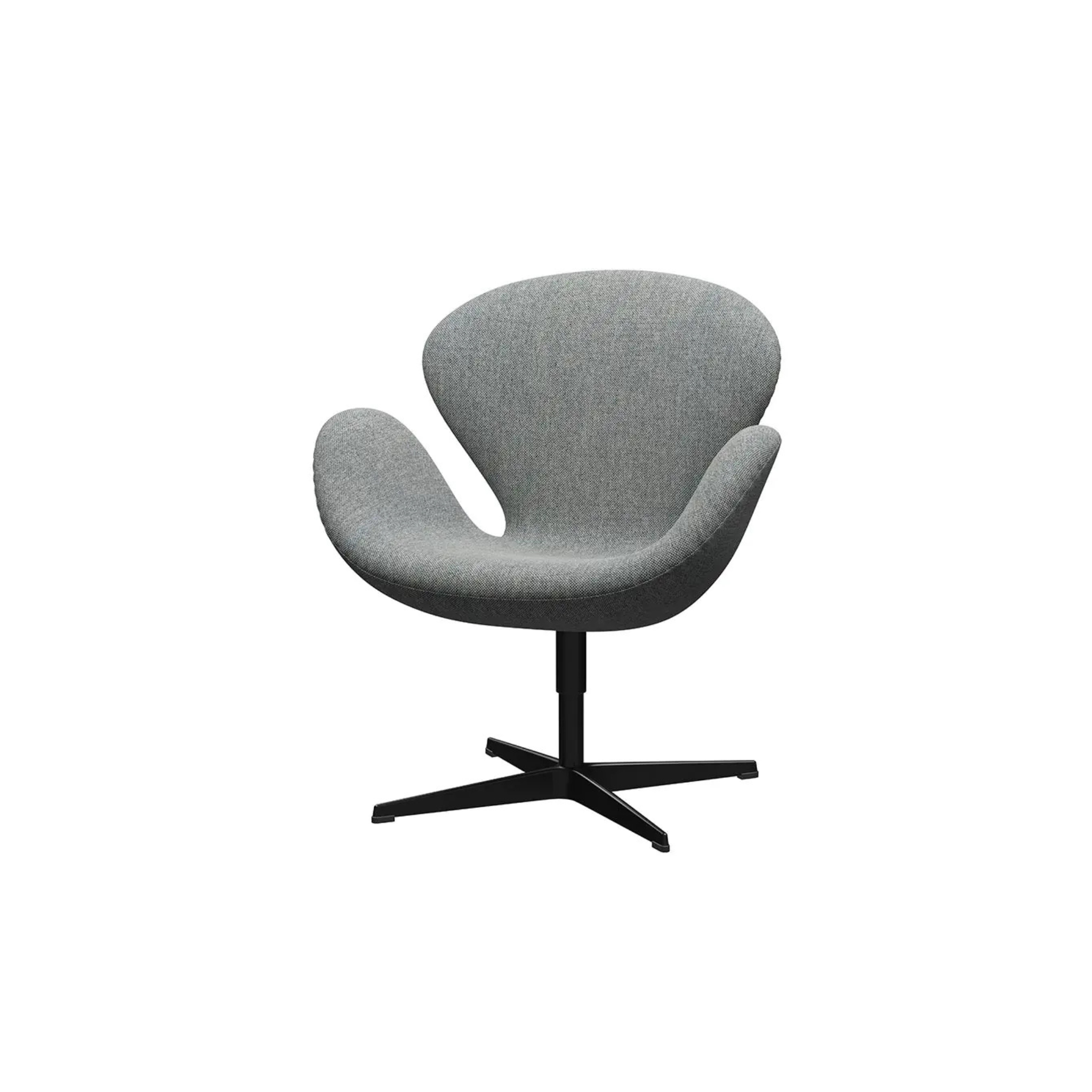 3320 - Swan Lounge Chair / Black base / Fabric Kvadrat Sonar 3 113