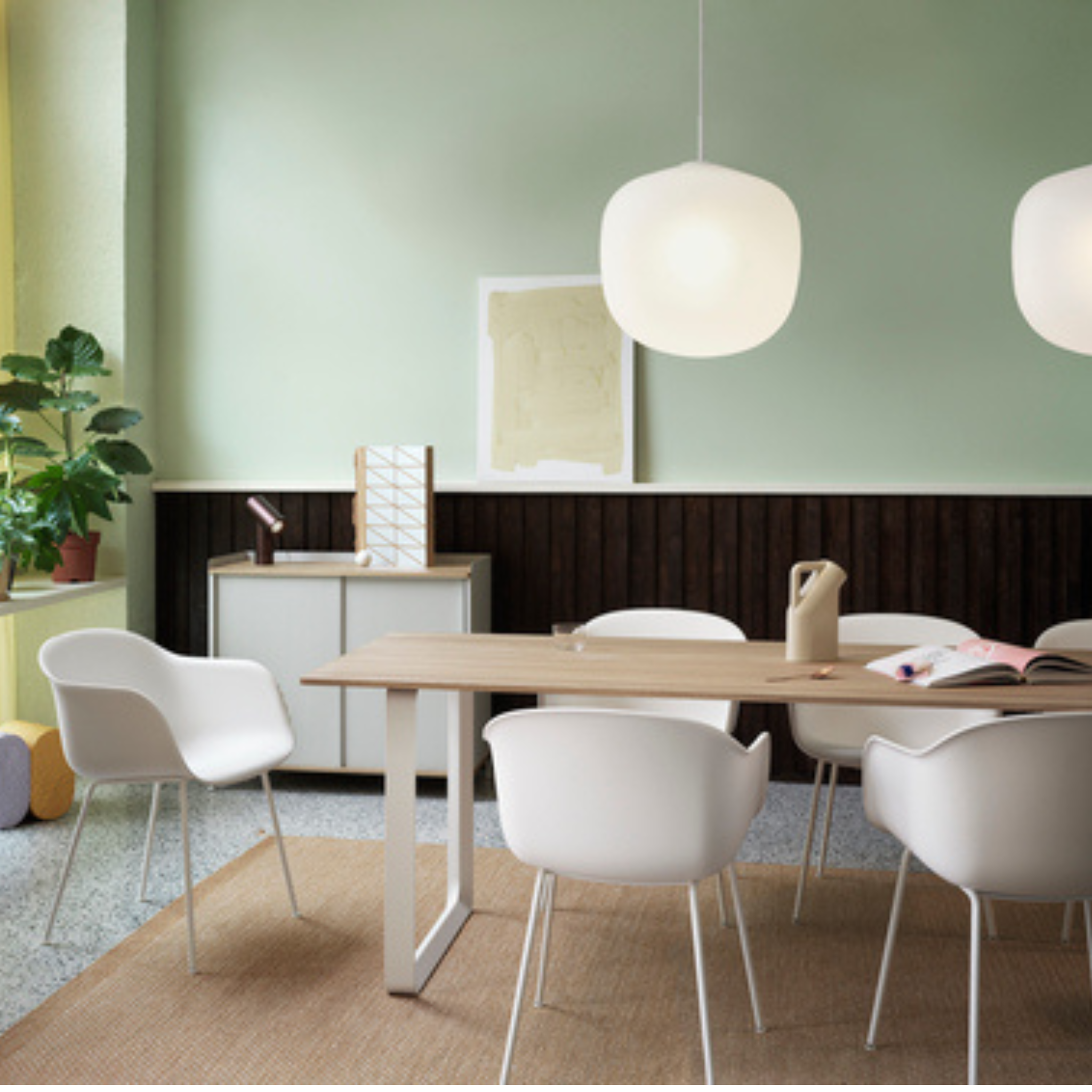 70/70 Dining Table 225x90 cm - Laminate Sand - Black
