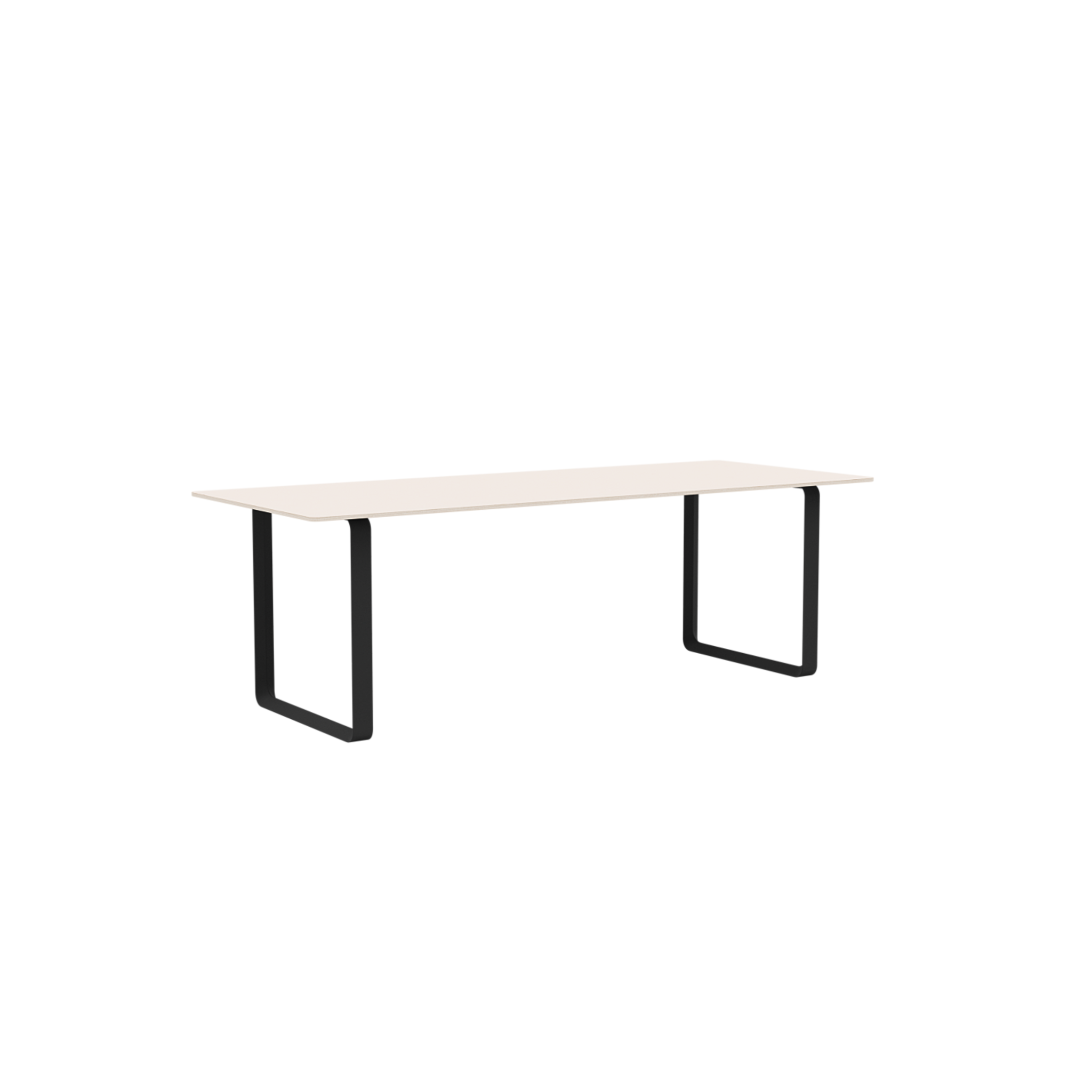 70/70 Dining Table 225x90 cm - Laminate Sand - Black