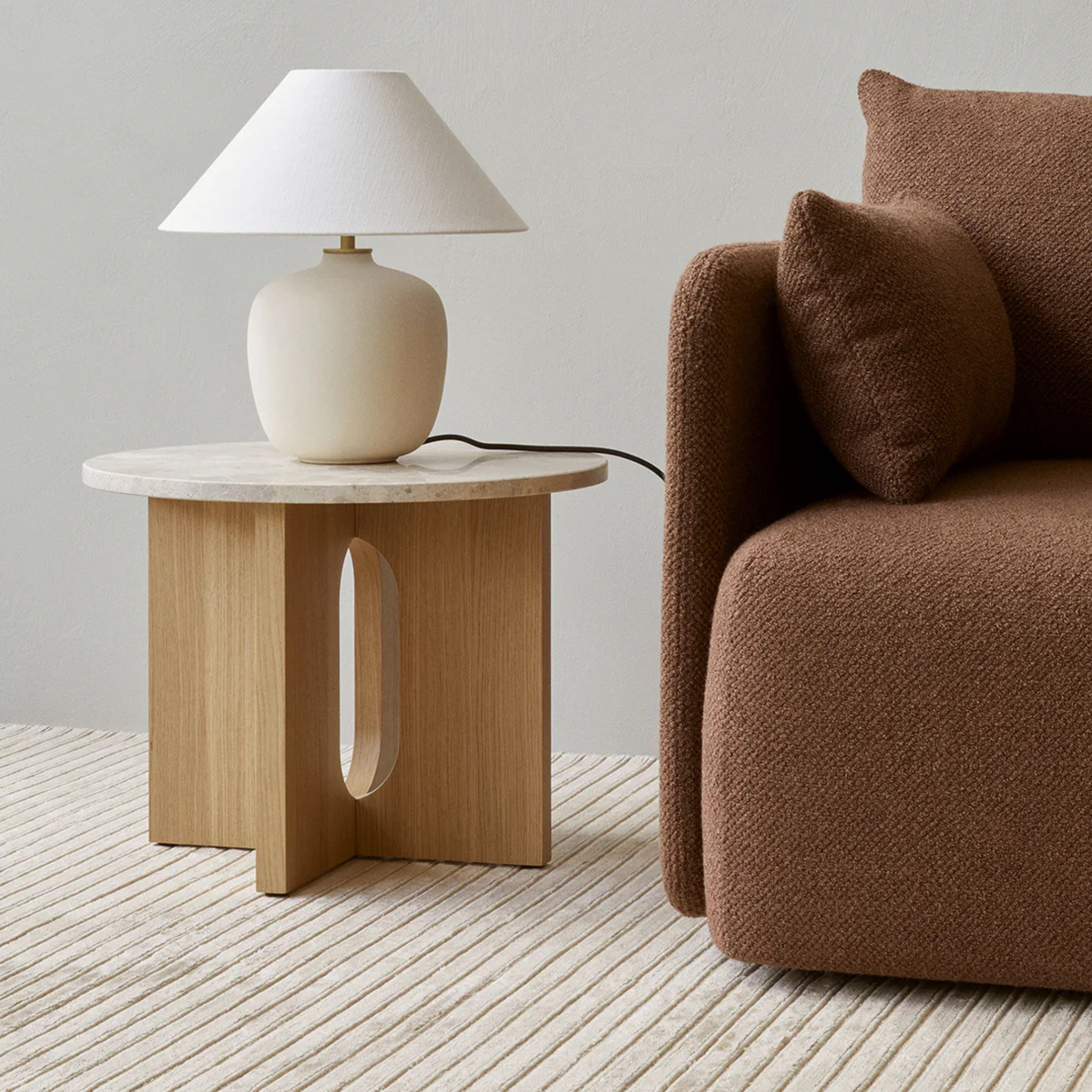 Androgyne Side Table - Oak - Kunis Breccia