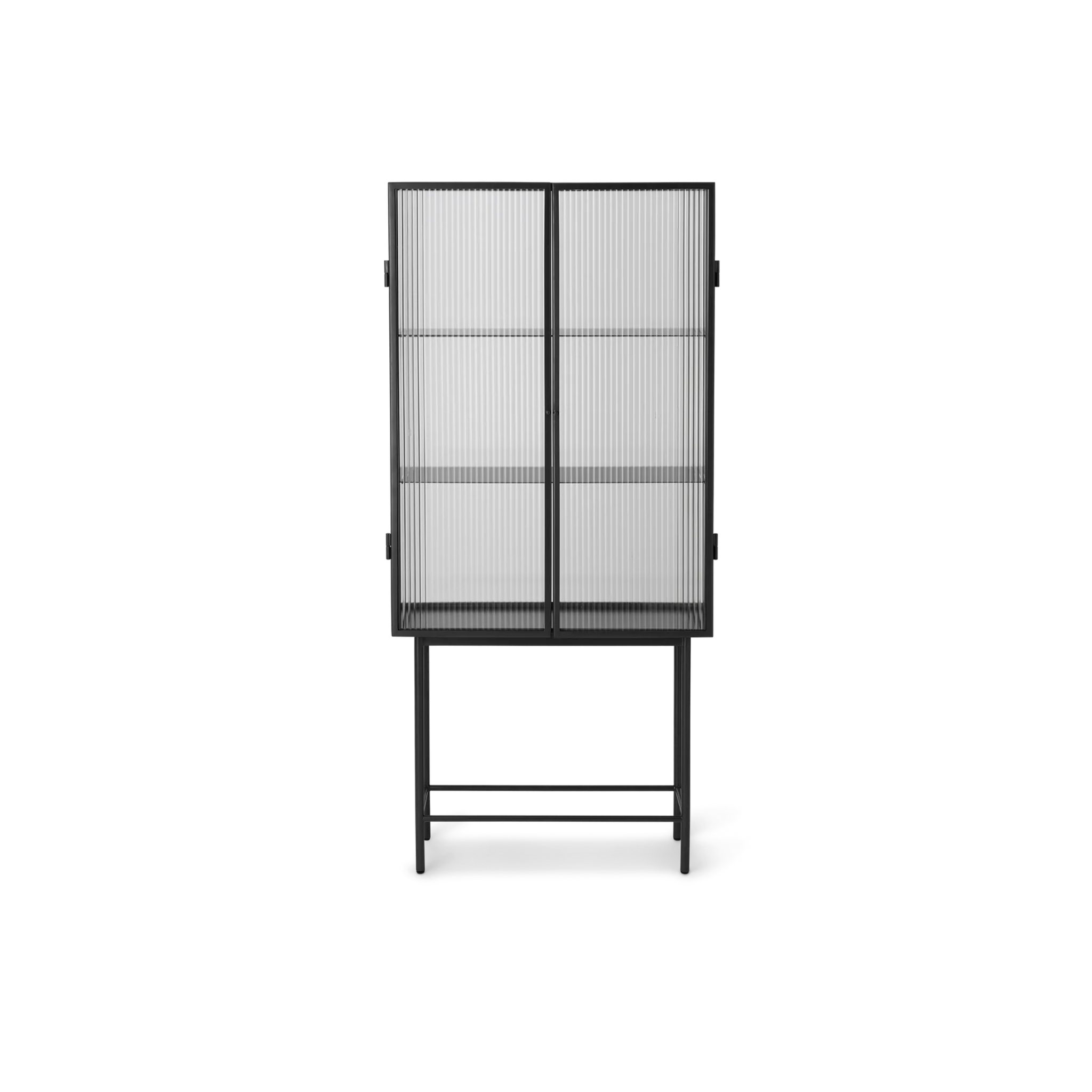 Haze Vitrine - Reeded glass / Black