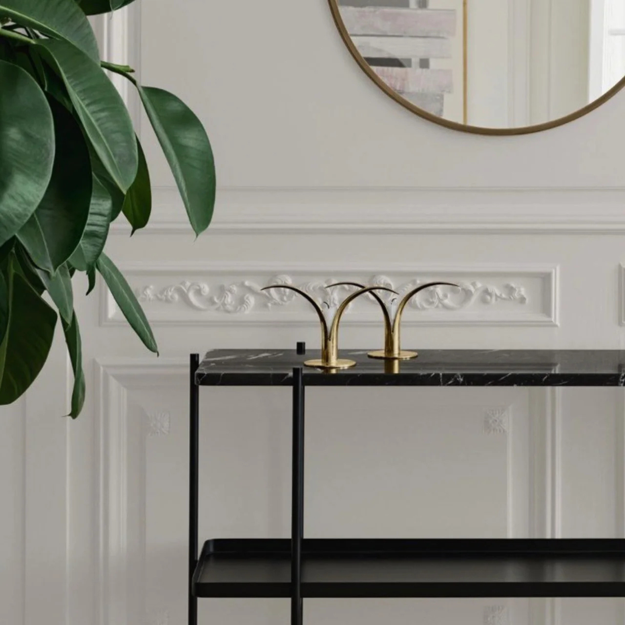 TS Console - 120 2 Racks / Black / Nero Marquina marble (ON LAYBY)