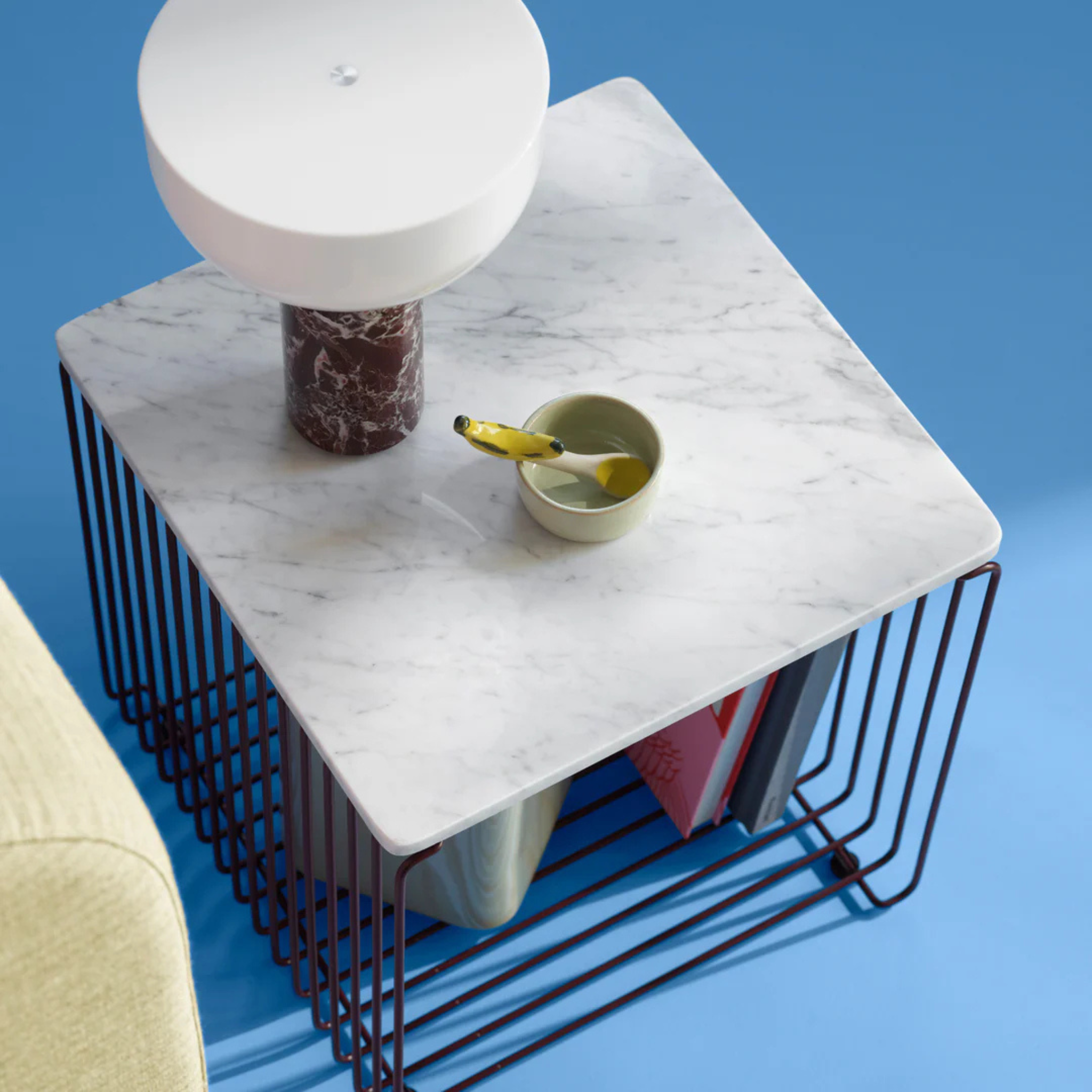 Panton Wire Top Single D38 / White marble