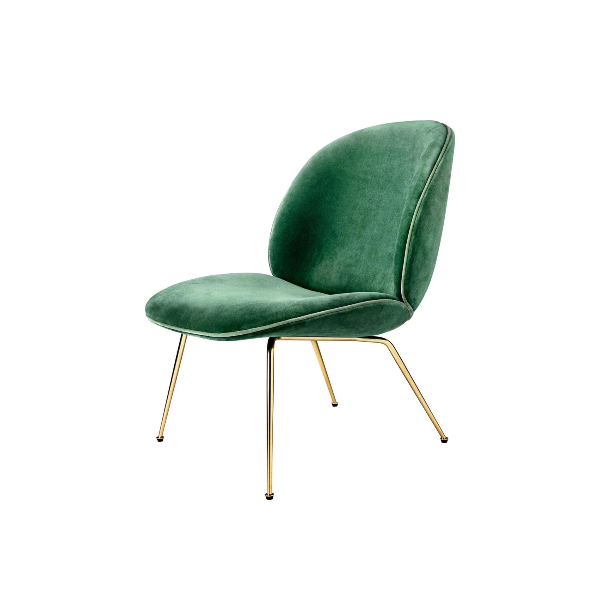 Beetle Lounge Chair - Fully upholstered / Brass / GUBI Velvet 787