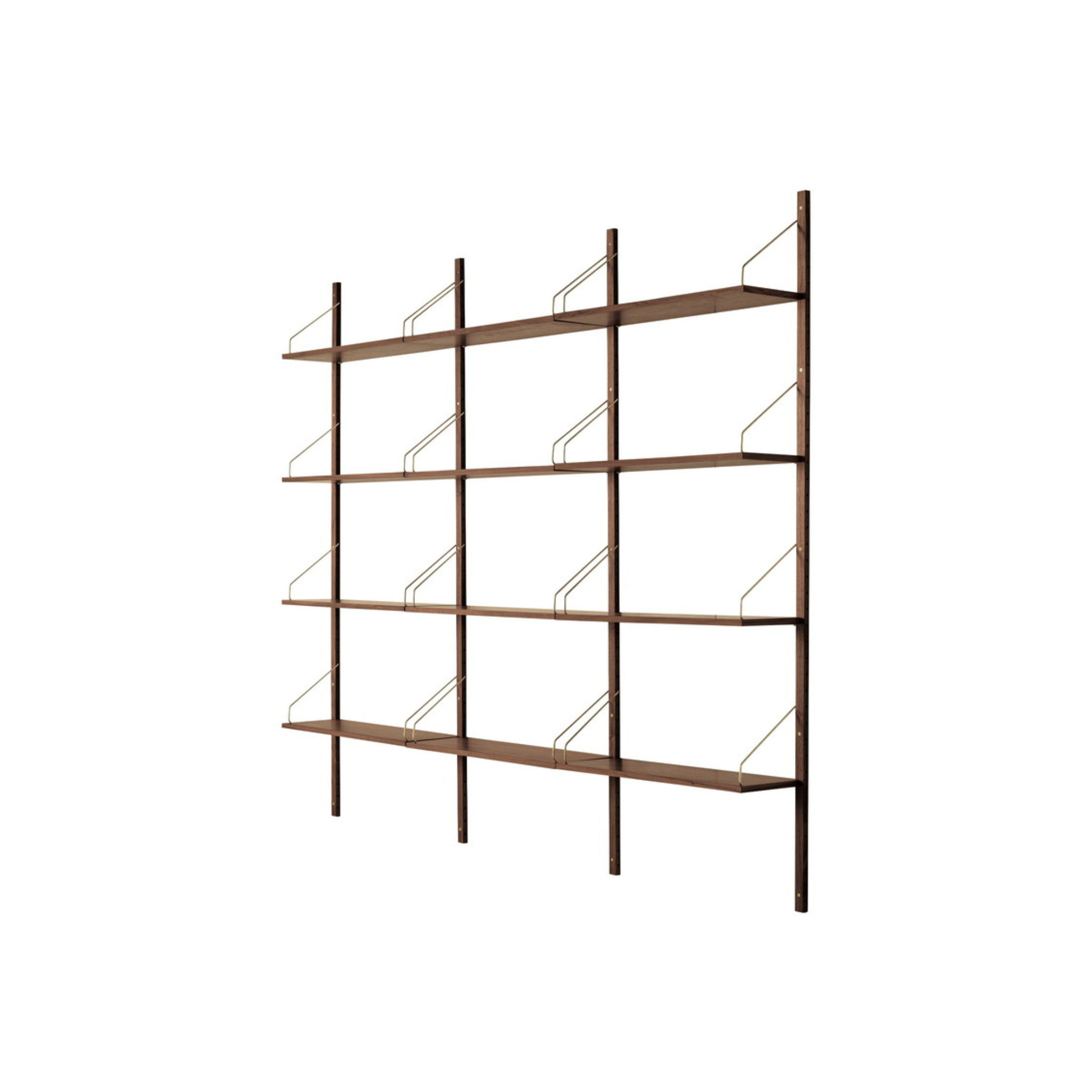 Royal System shelving / Brass / Smoked oak