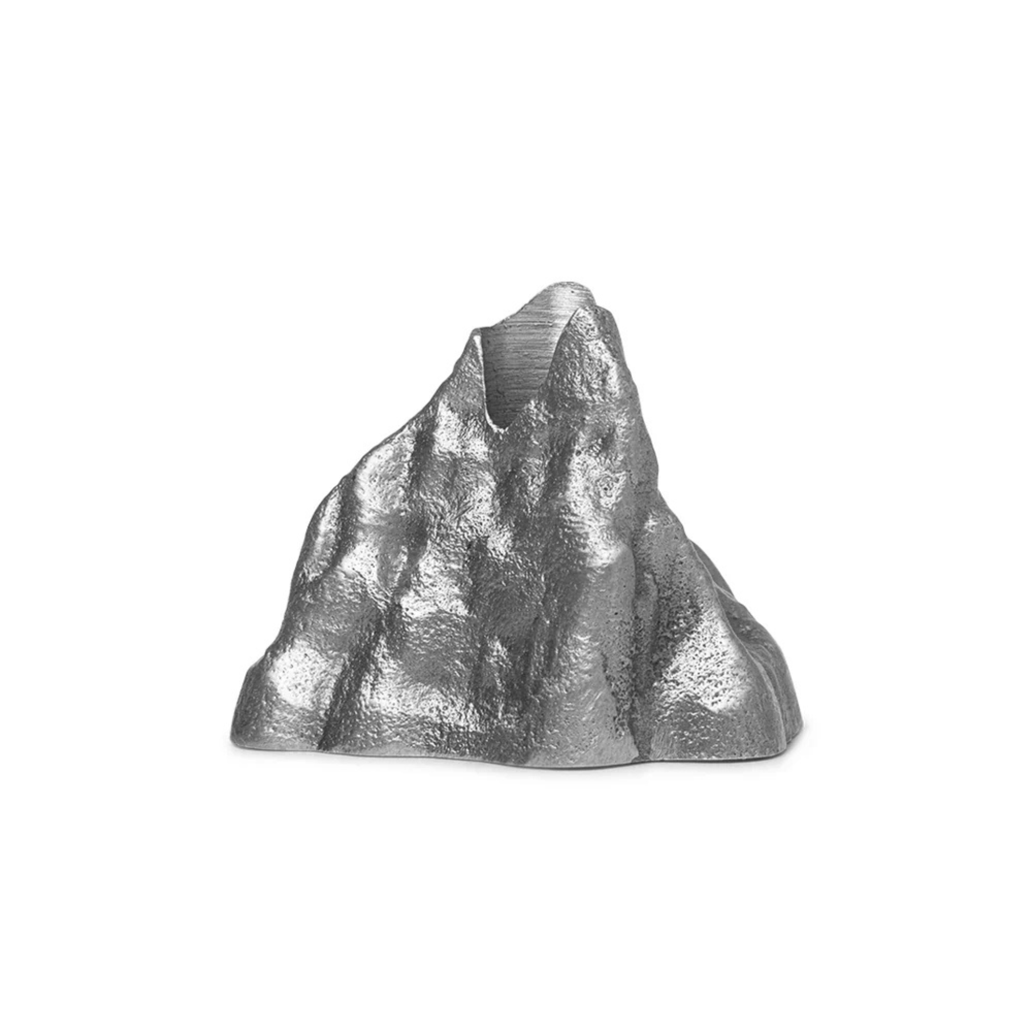 Stone Candle Holder Small/ Aluminum