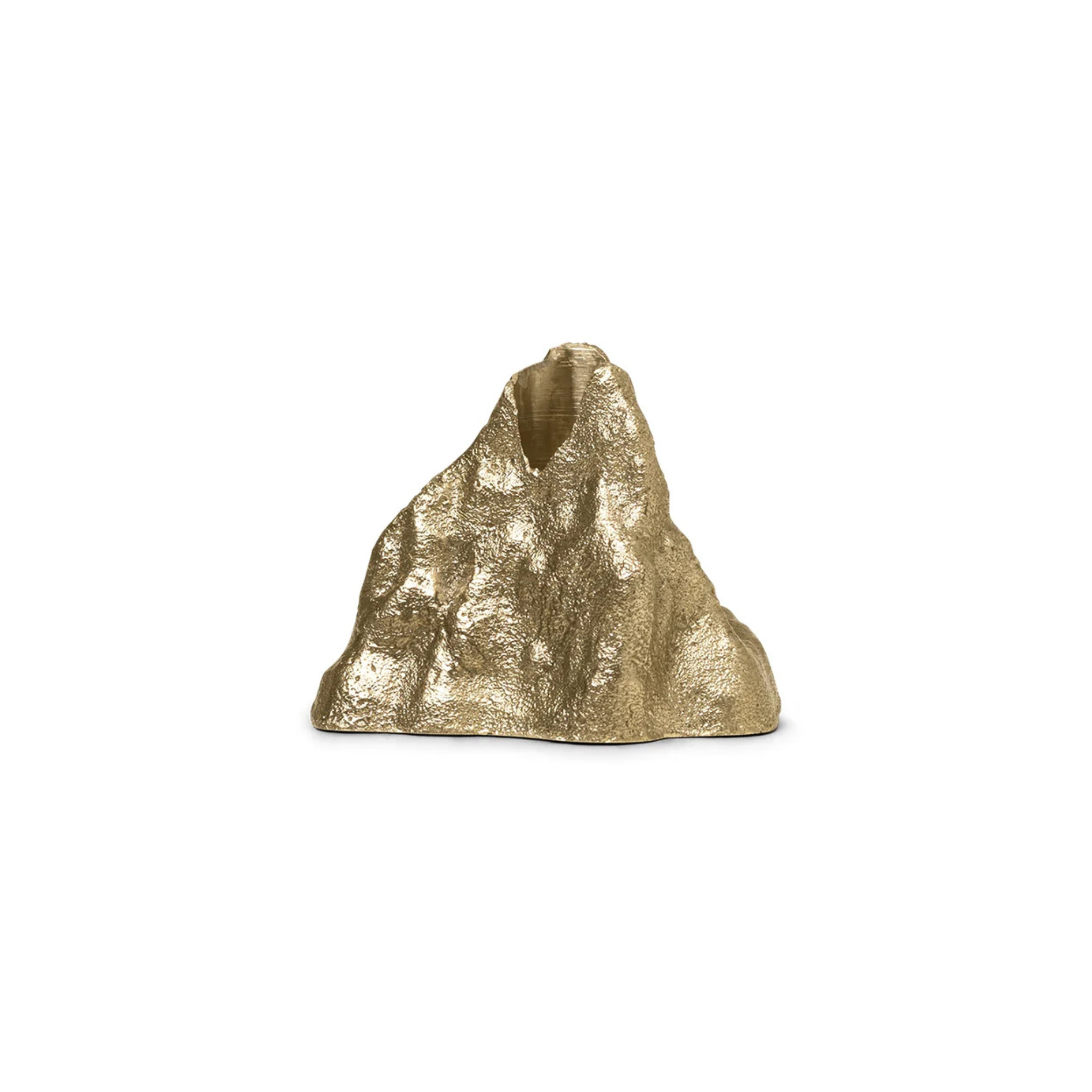 Stone Candle Holder Large/ Brass