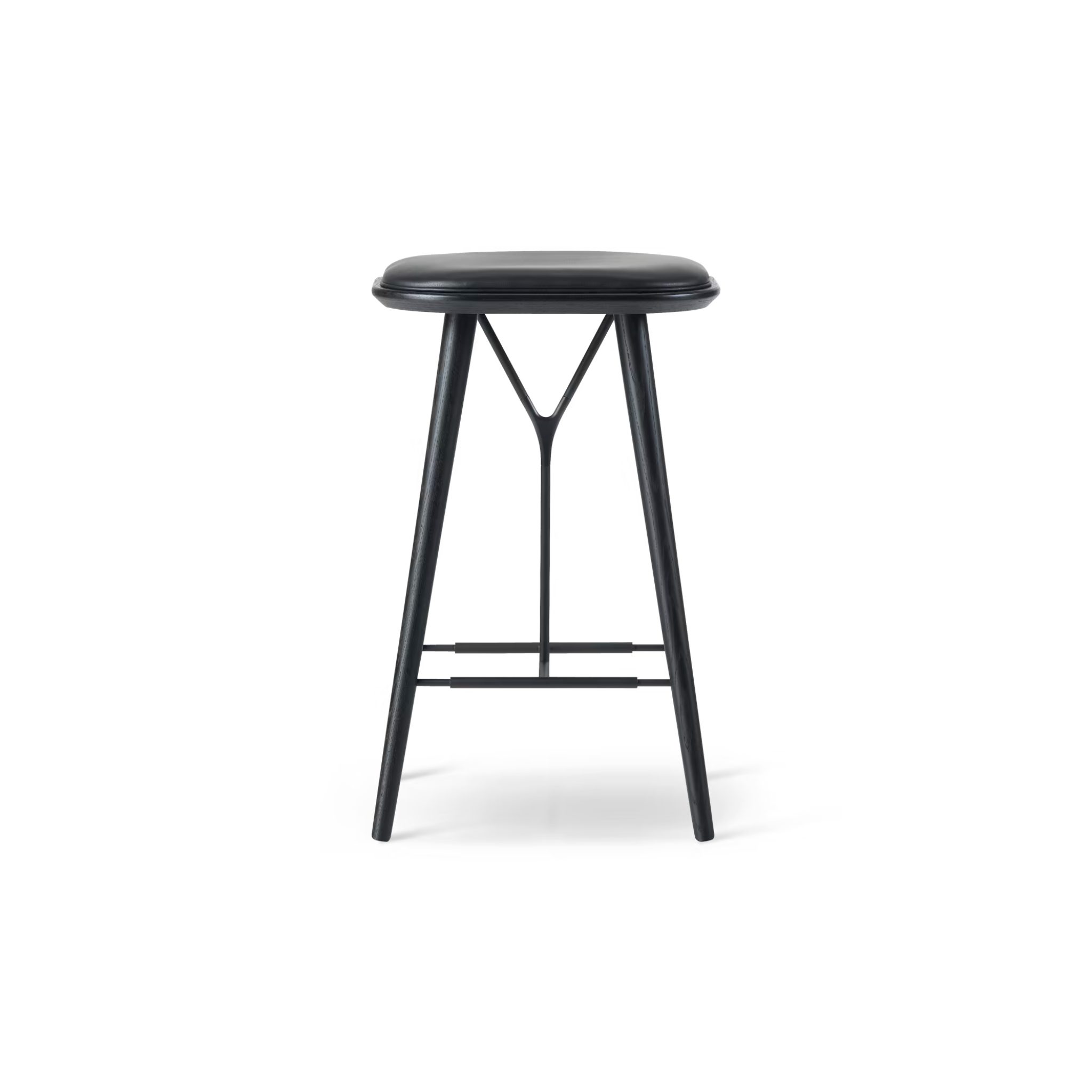 Spine Wood Base Stool - Model 1736 / Blacl lacquered / Kvadrat Harald 3 242