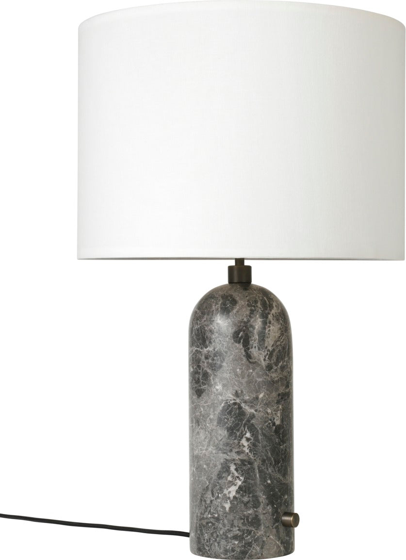 Gravity Table Lamp - Large / Grey marble / White shade